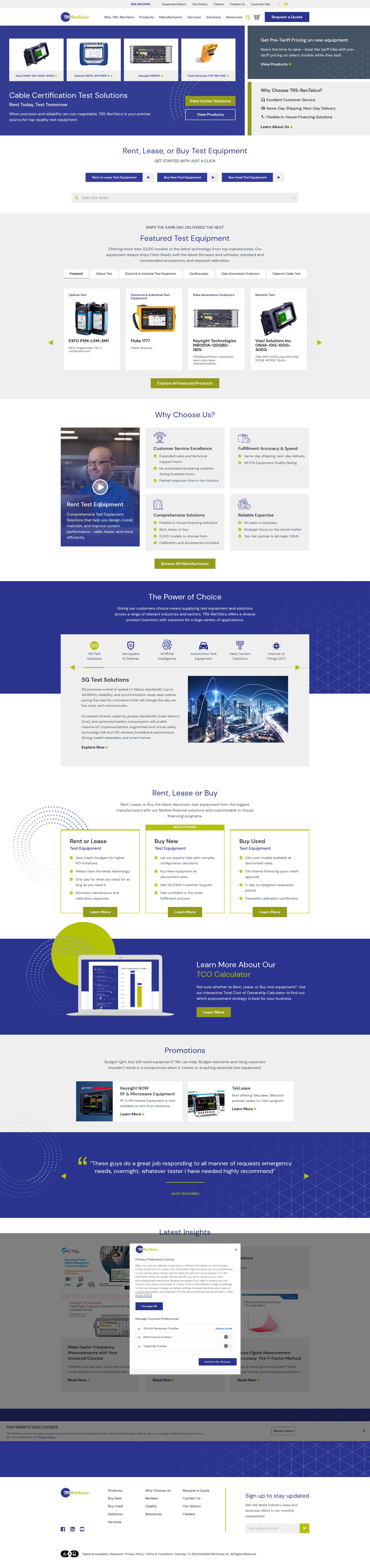 Screenshot of www.trsrentelco.com