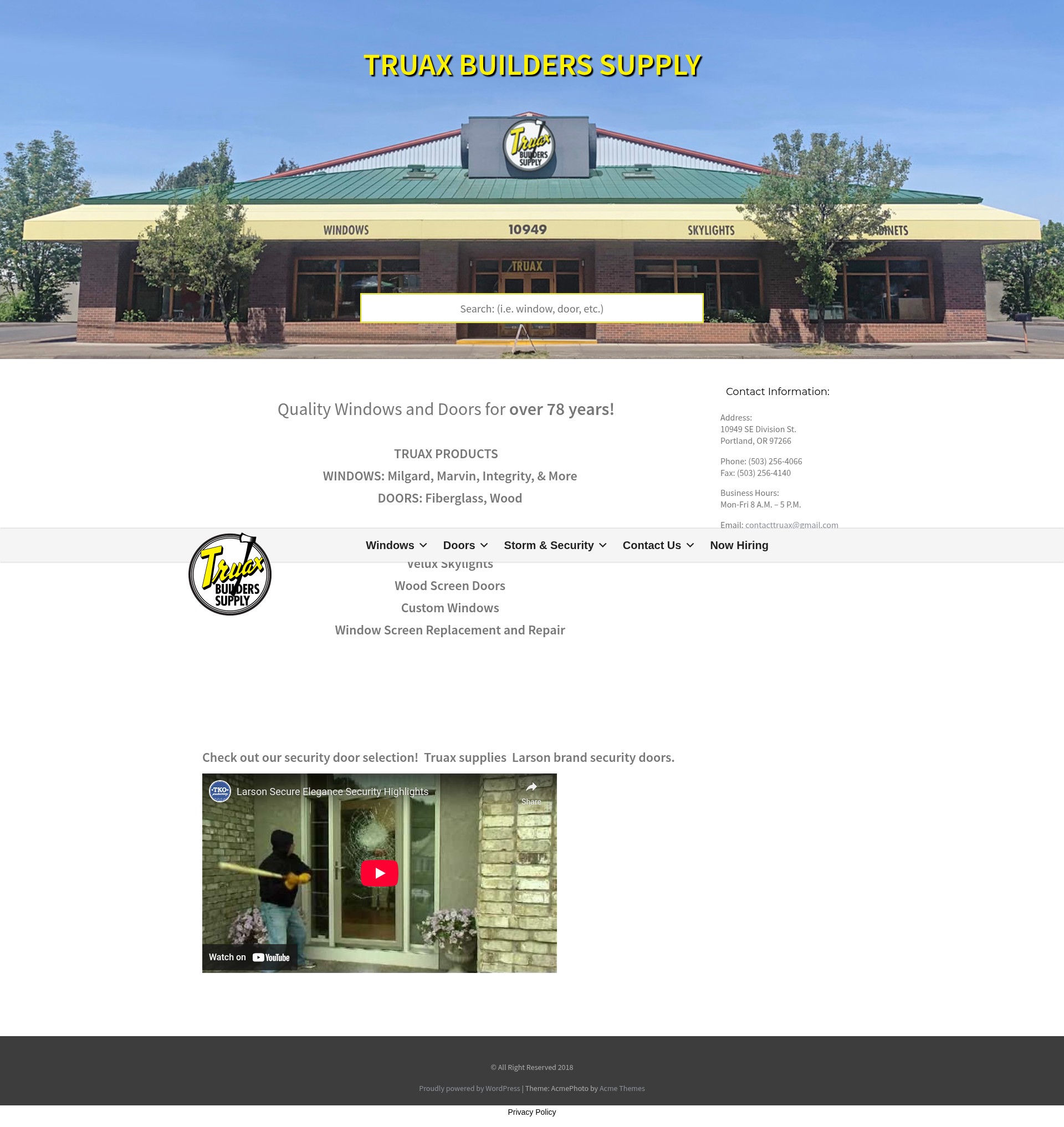 Screenshot of www.truaxnw.com