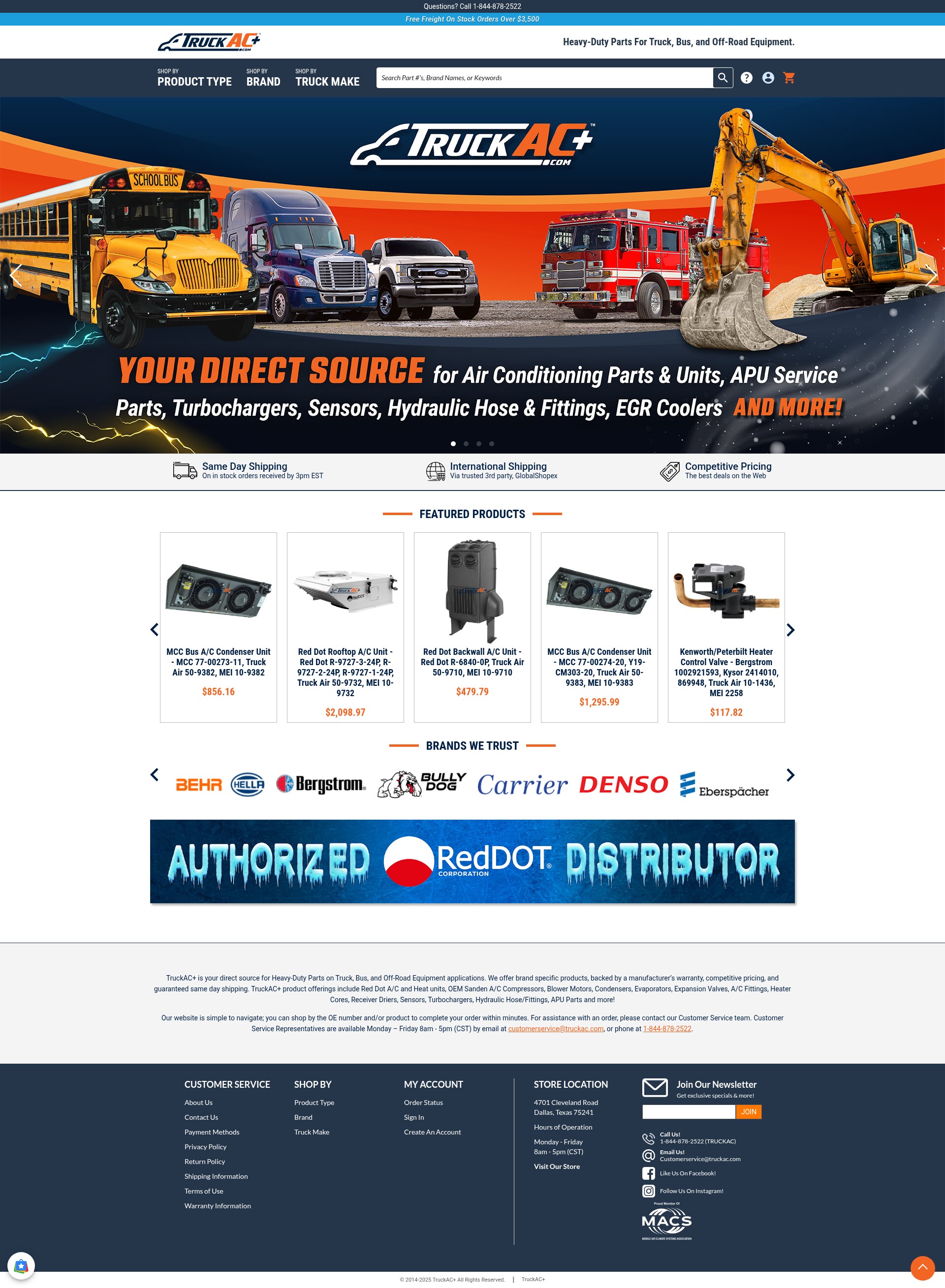 Screenshot of www.truckac.com