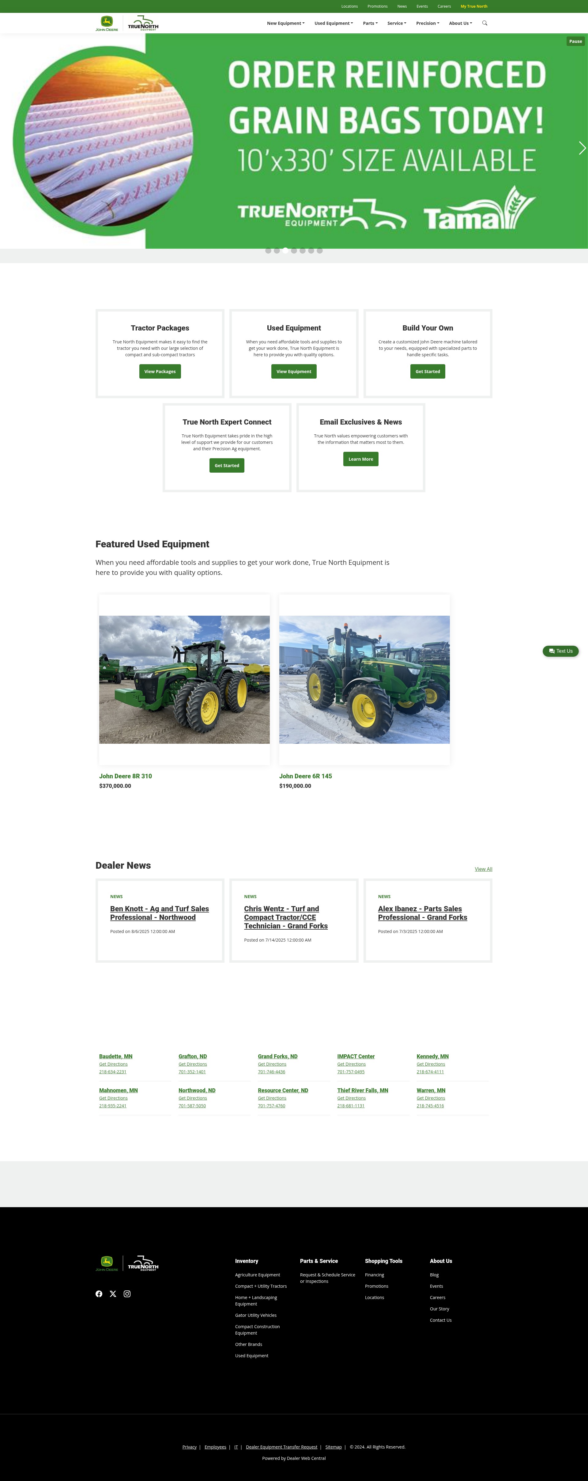 Screenshot of www.truenorthequipment.com