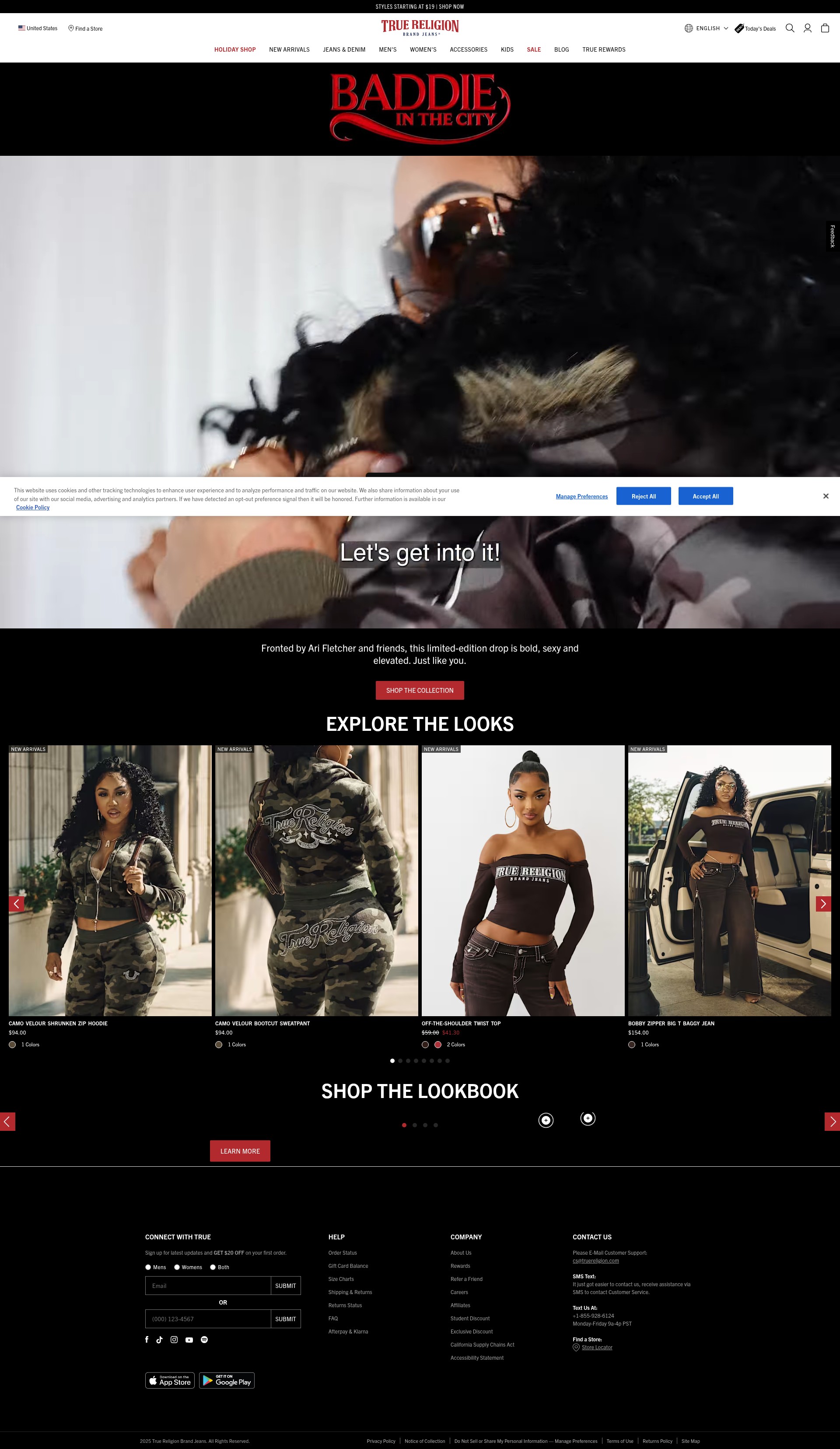Screenshot of www.truereligion.com