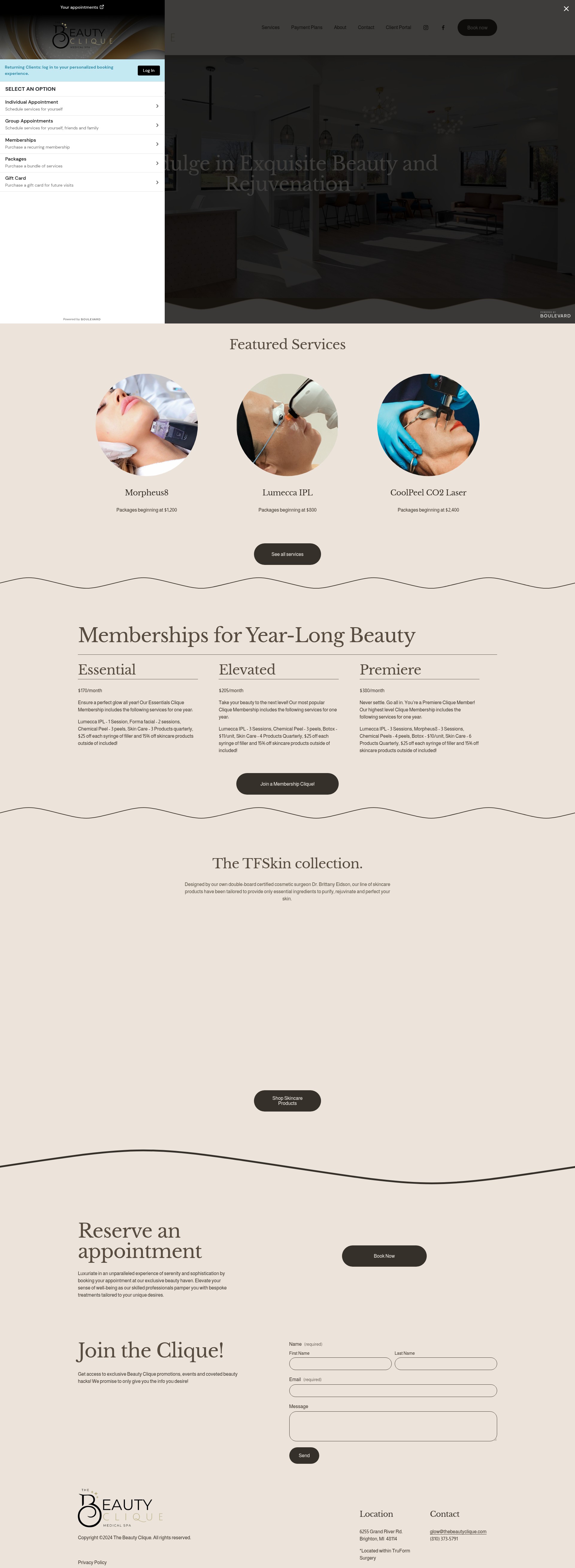 Screenshot of www.truformfaces.com