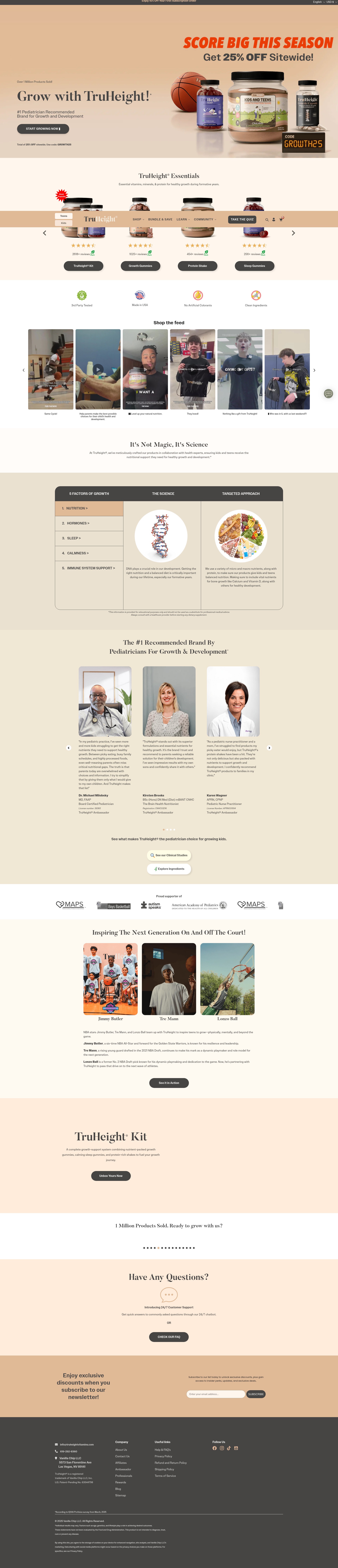 Screenshot of www.truheightvitamins.com