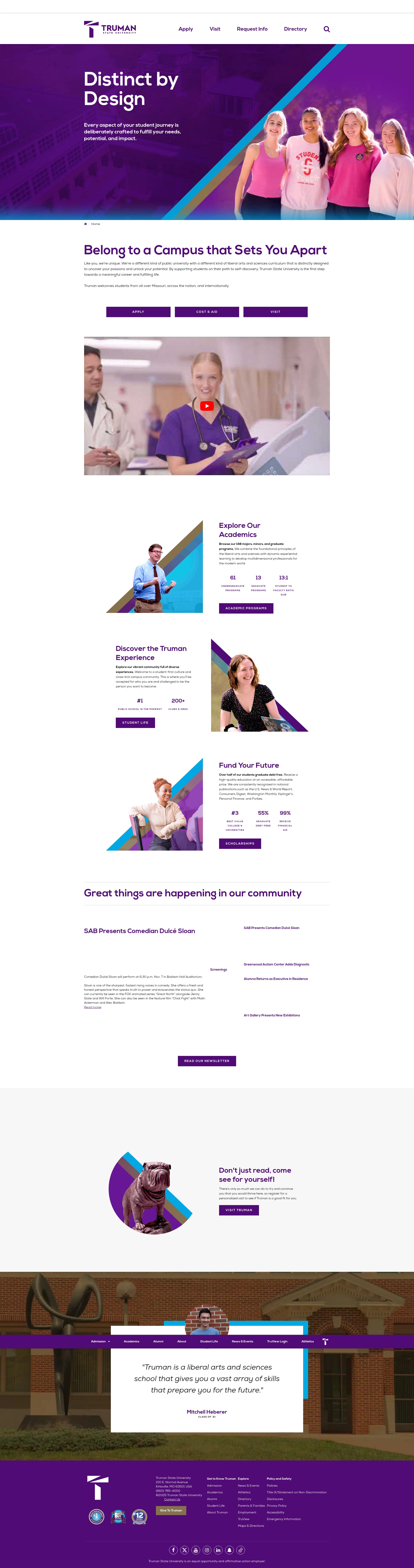 Screenshot of www.truman.edu
