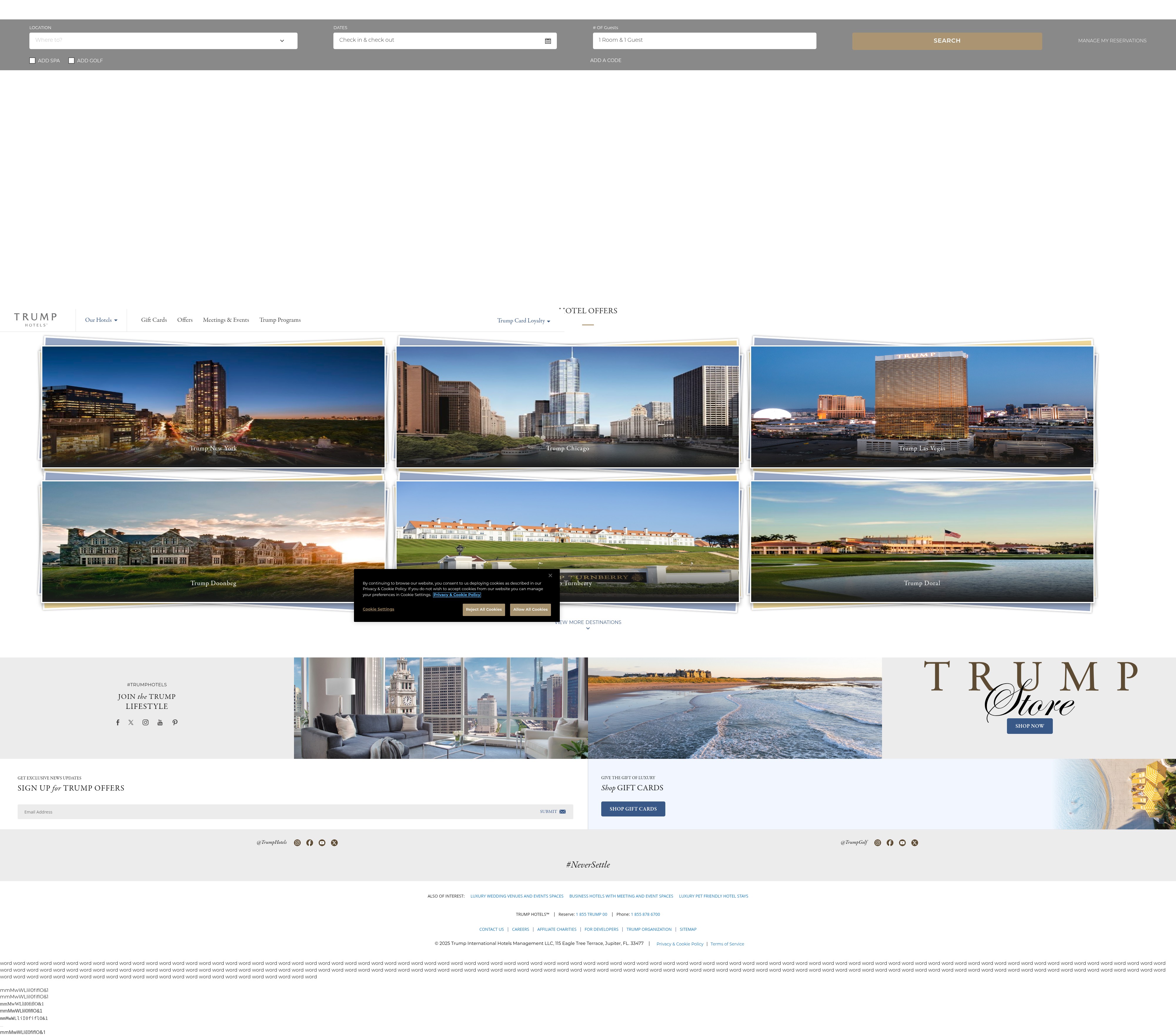 Screenshot of www.trumphotels.com