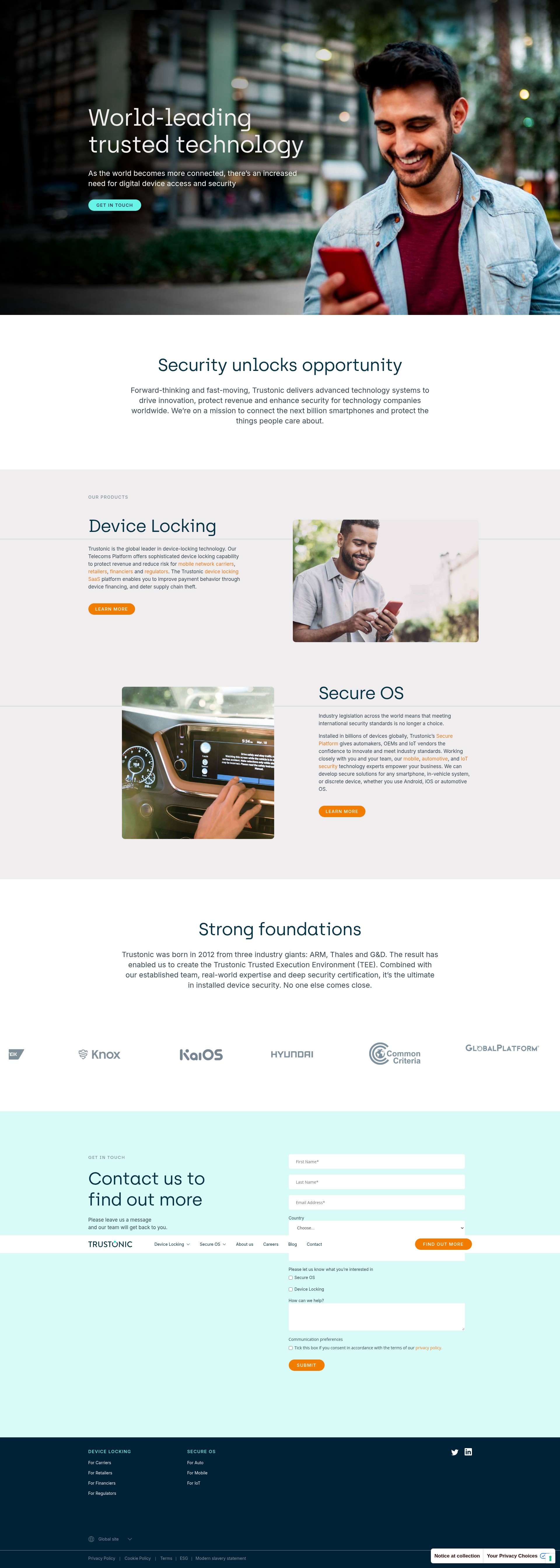Screenshot of www.trustonic.com