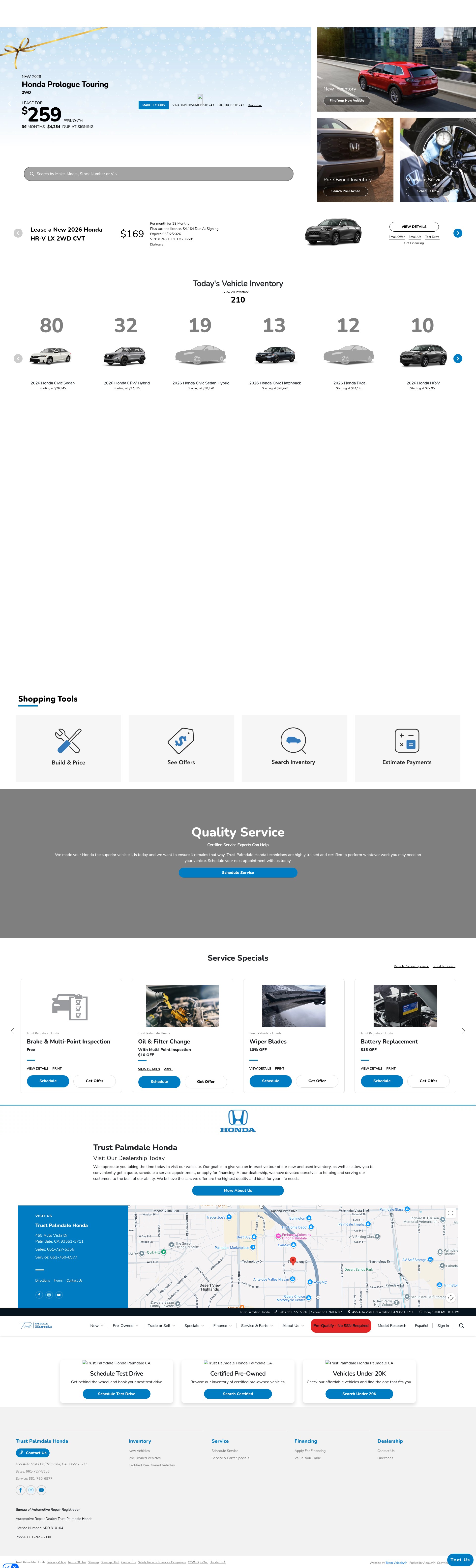 Screenshot of www.trustpalmdalehonda.com