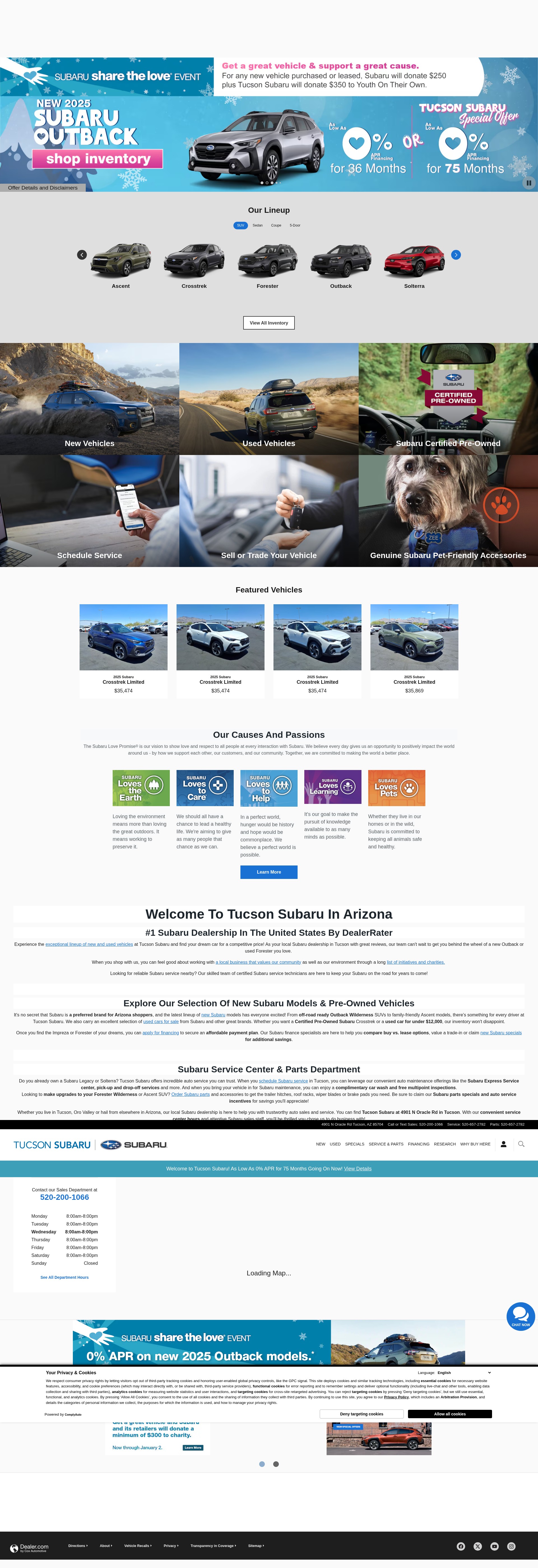 Screenshot of www.tucsonsubaru.com