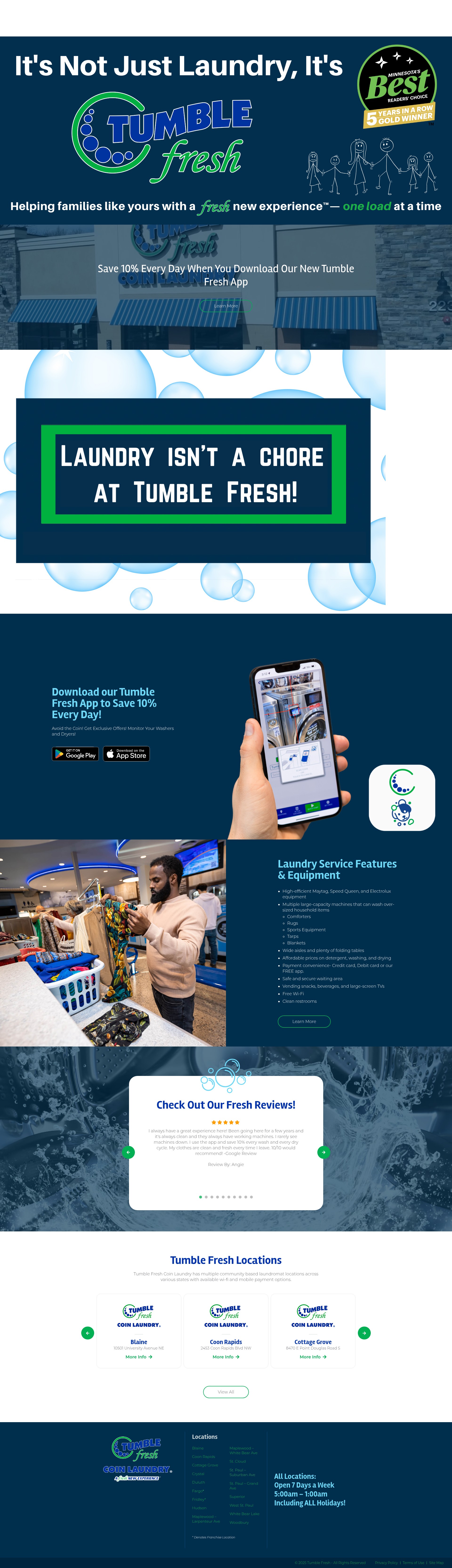 Screenshot of www.tumblefreshlaundry.com