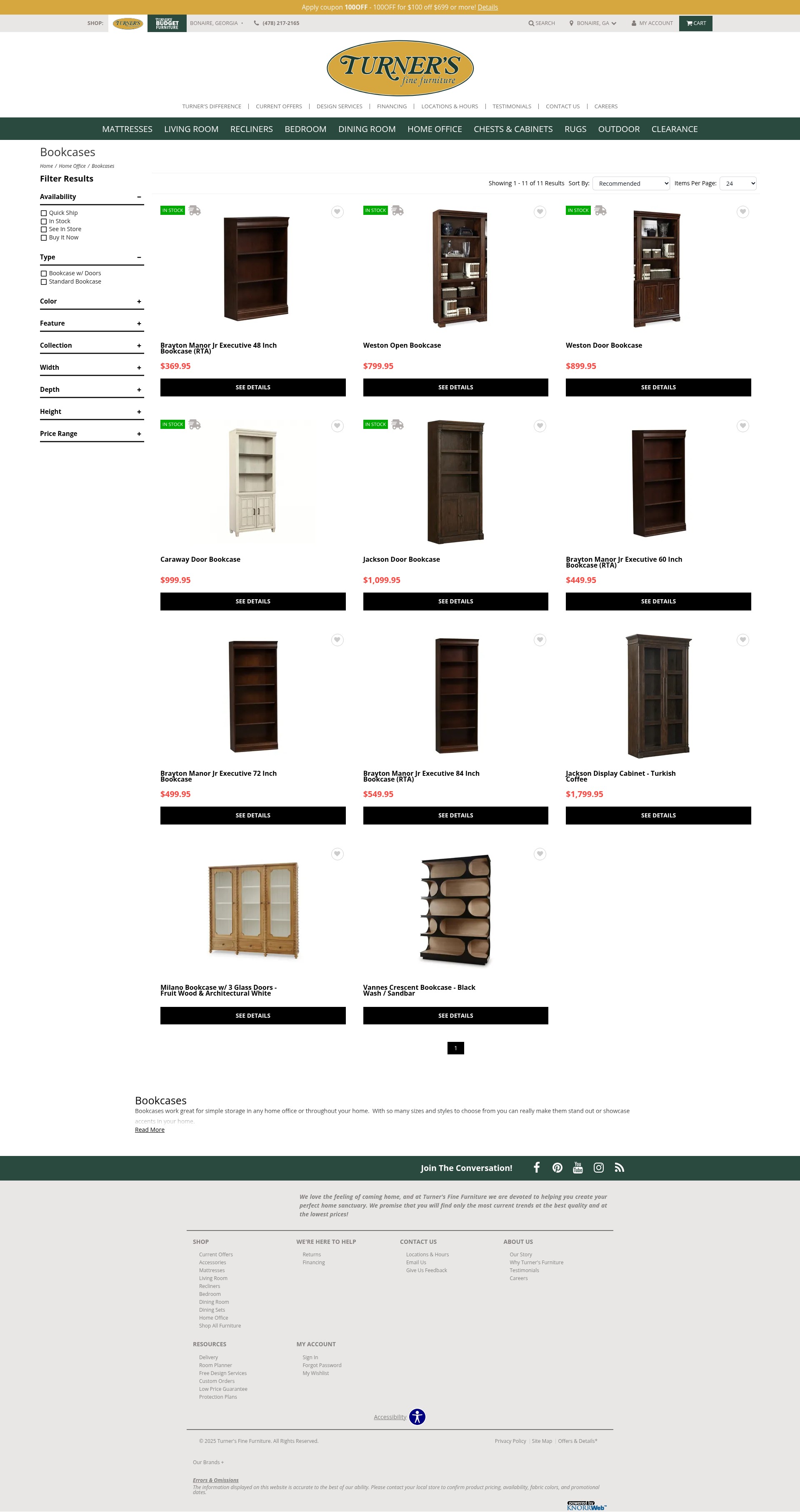 Screenshot of www.turnerfurniture.com