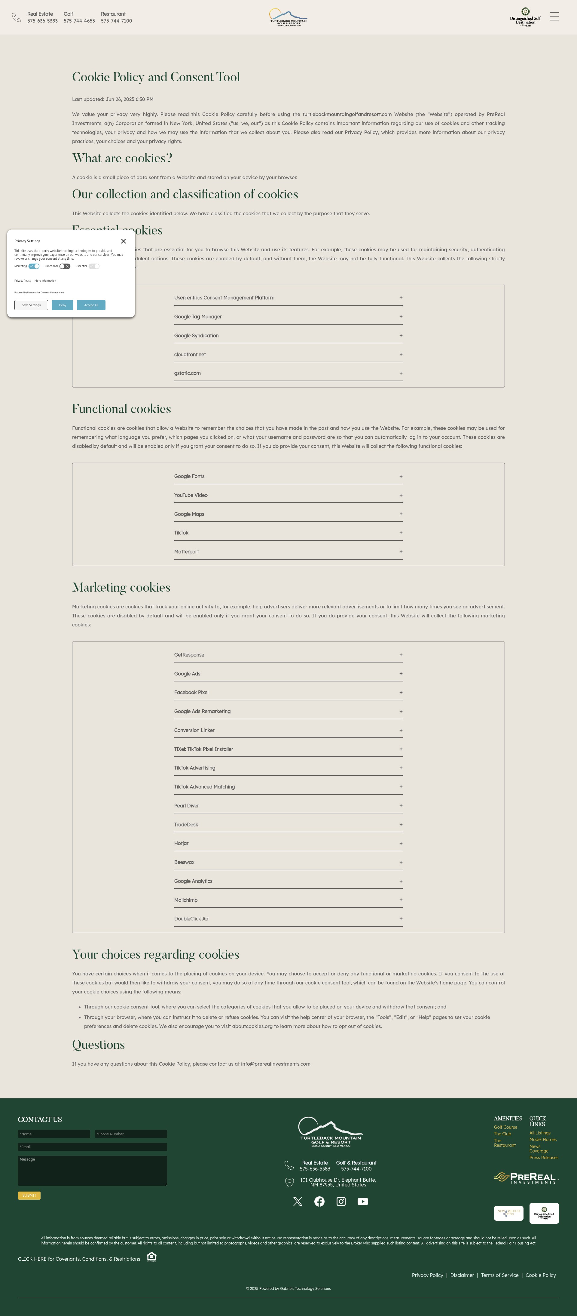 Screenshot of www.turtlebackmountaingolfandresort.com