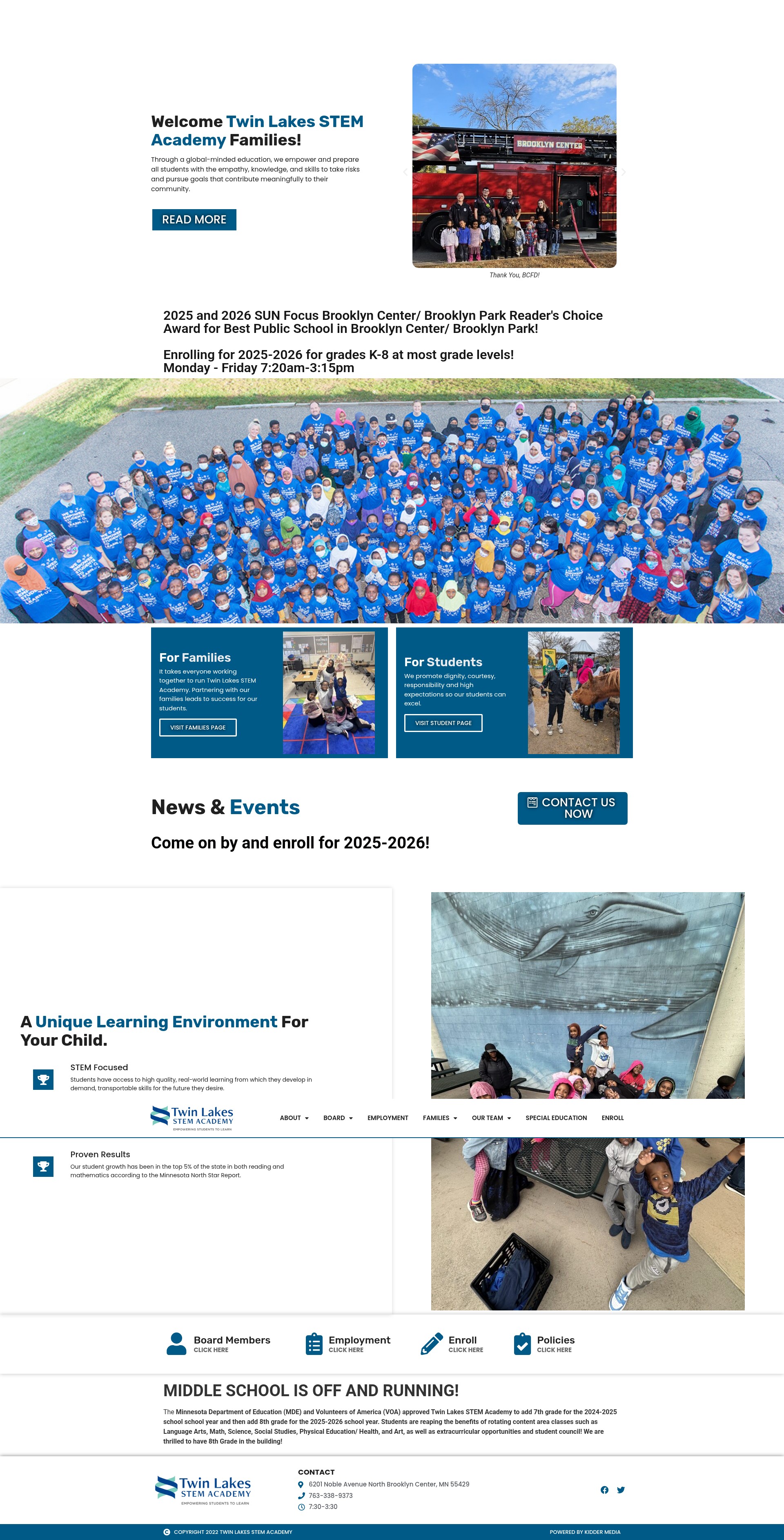Screenshot of www.twinlakesacademy.org