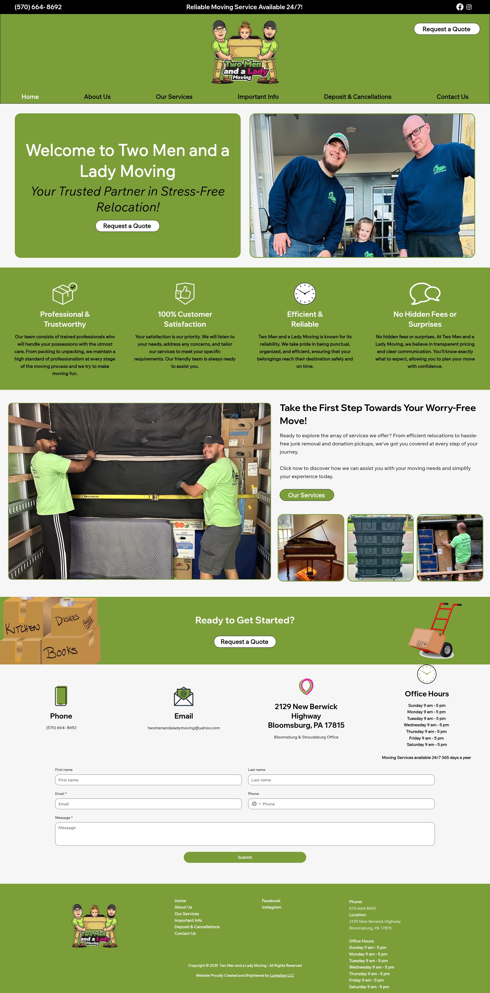 Screenshot of www.twomenandaladymoving.com