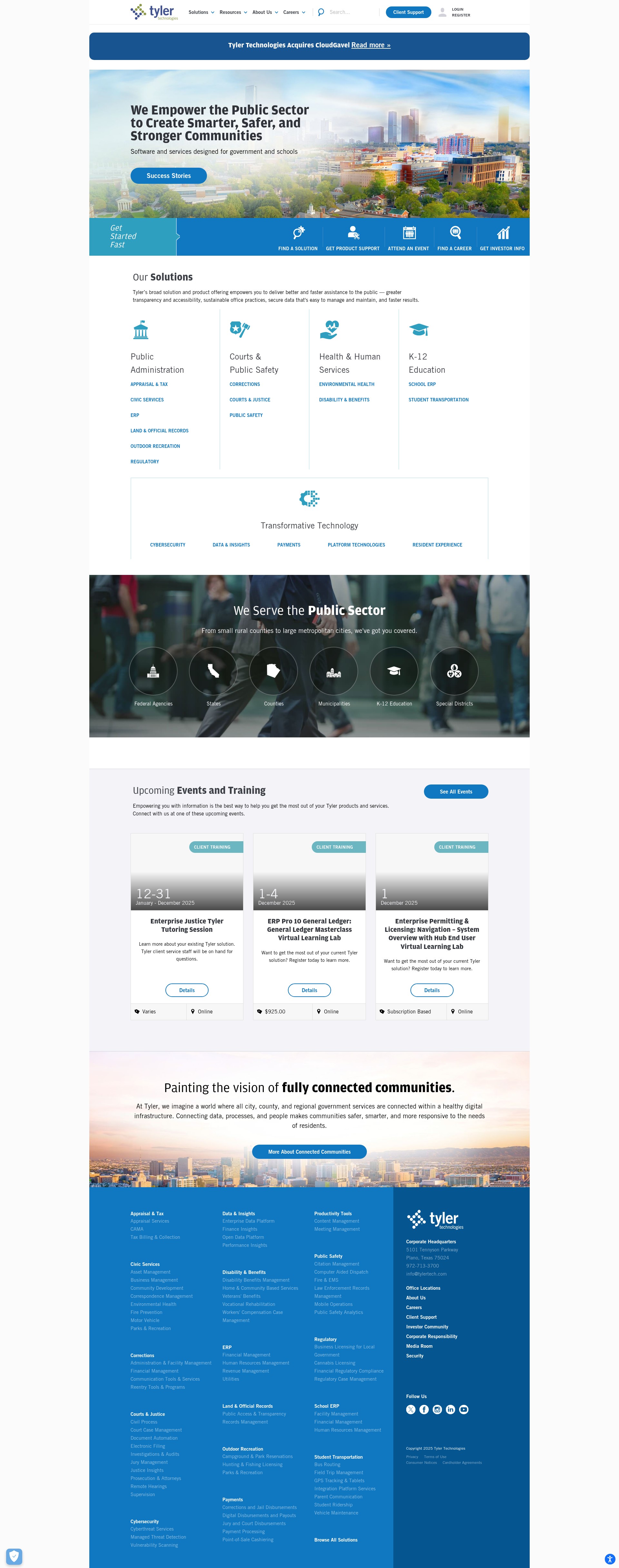 Screenshot of www.tylertech.com