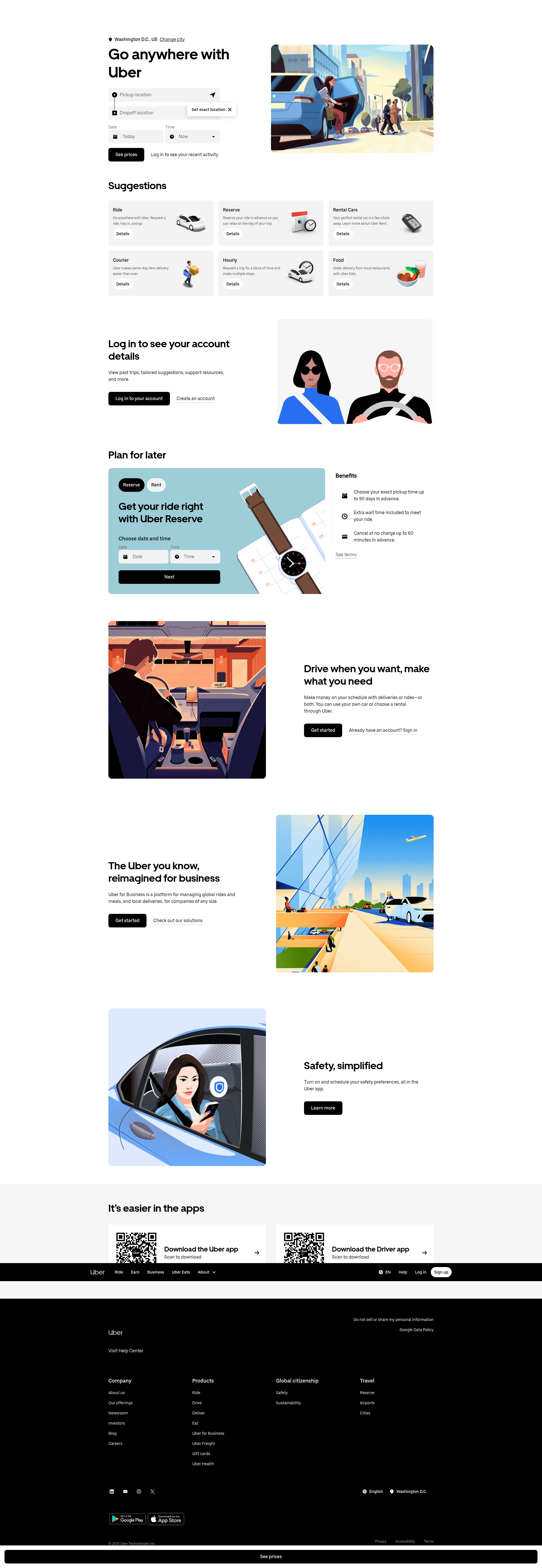 Screenshot of www.uber.com