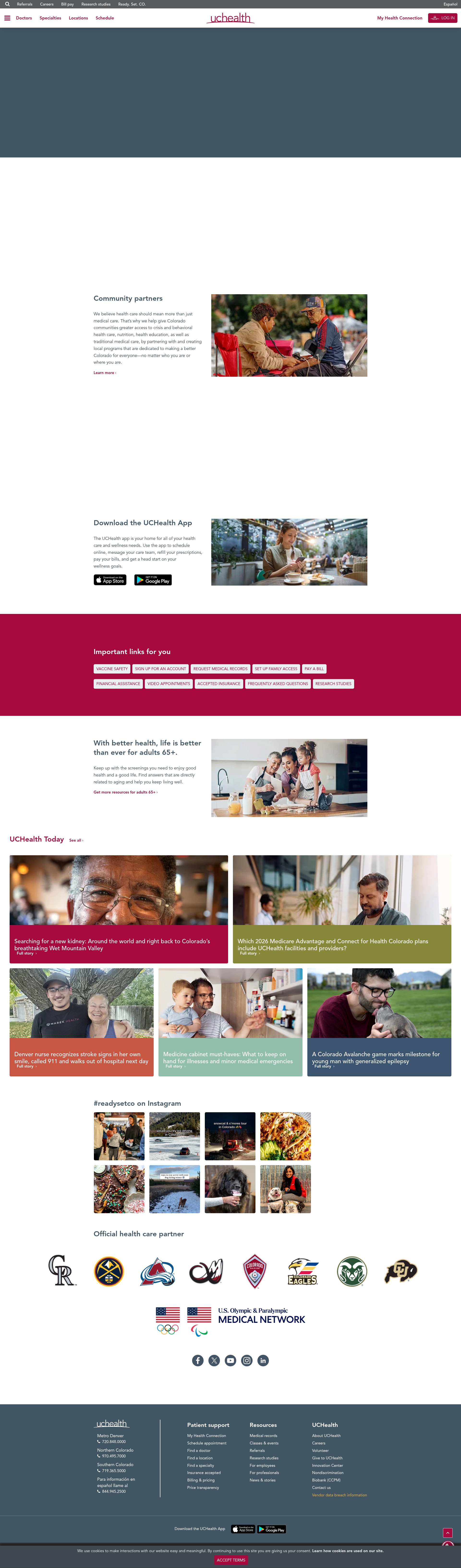 Screenshot of www.uchealth.org