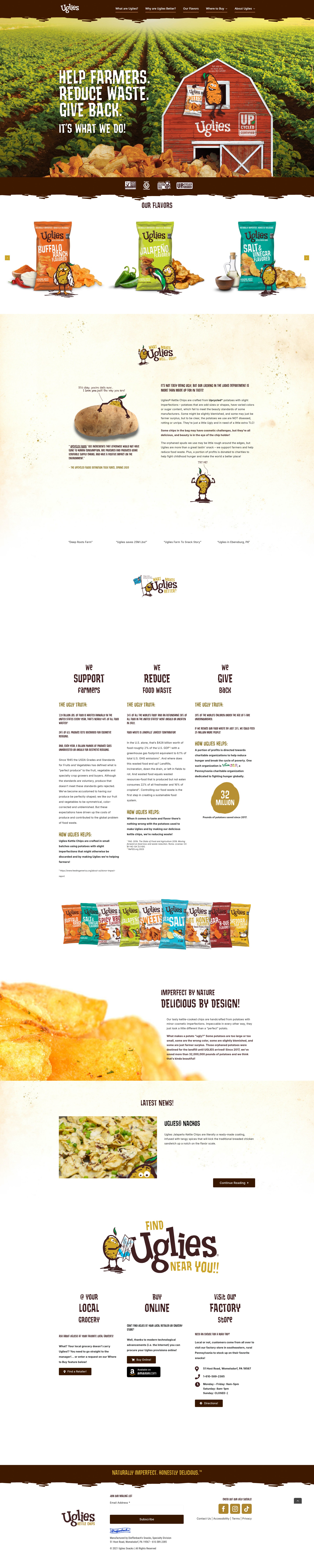 Screenshot of www.ugliessnacks.com