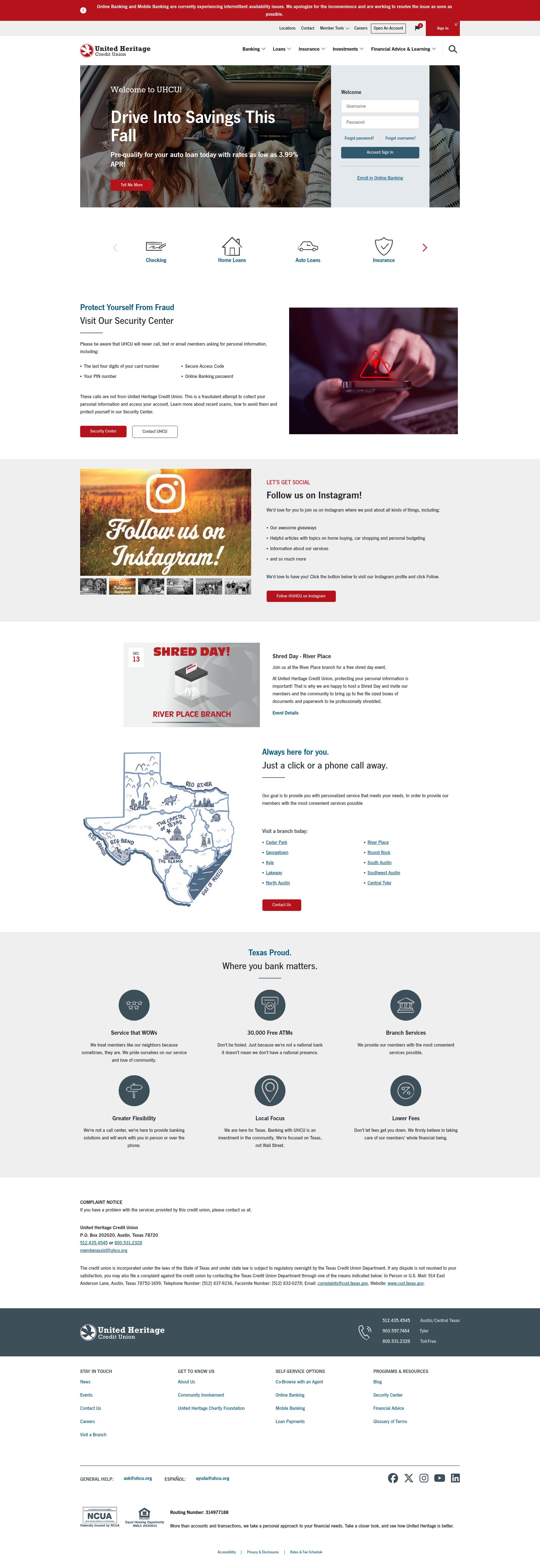 Screenshot of www.uhcu.org