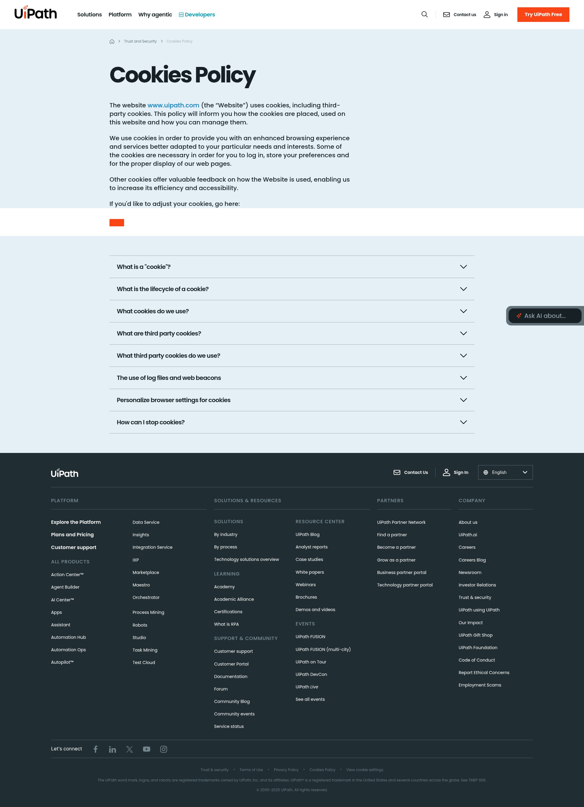 Screenshot of www.uipath.com