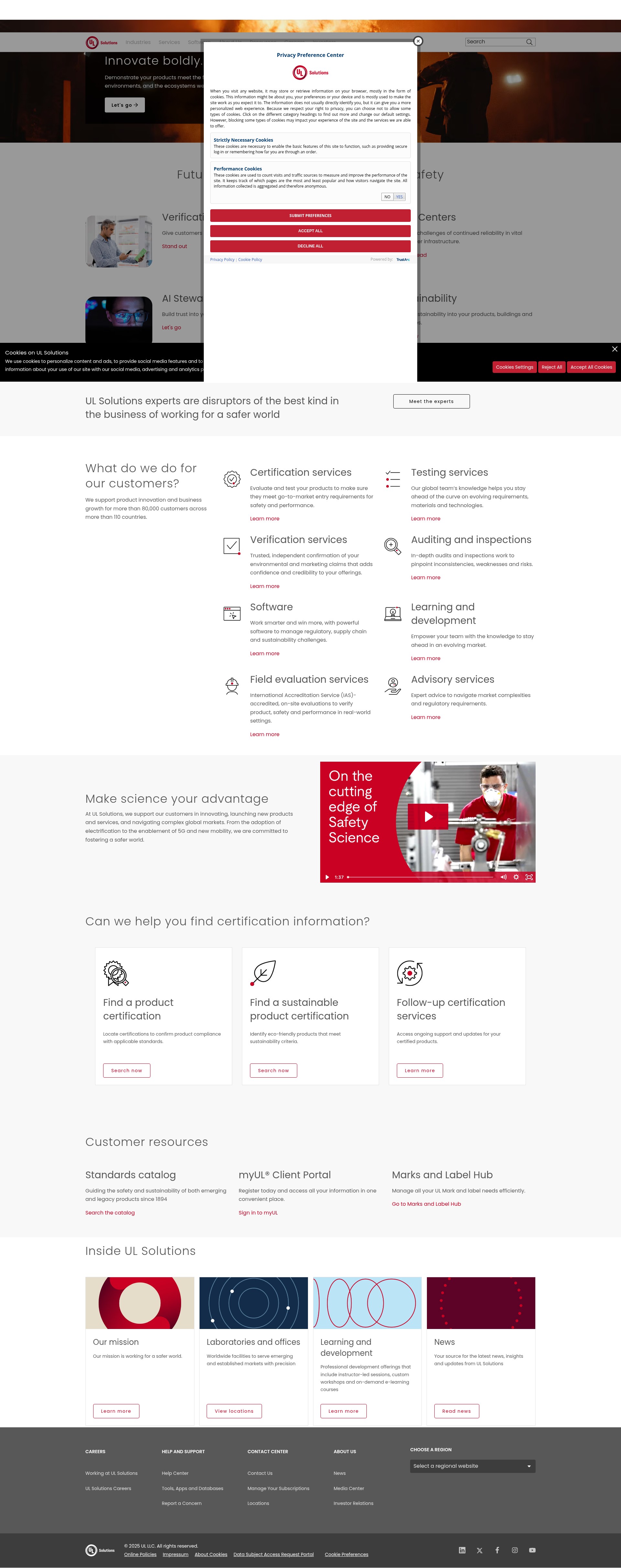 Screenshot of www.ul.com