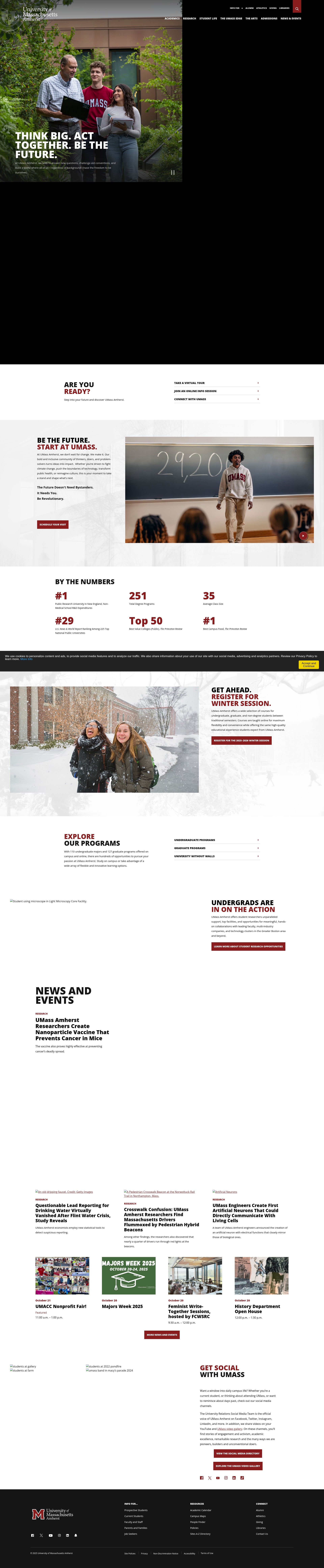 Screenshot of www.umass.edu