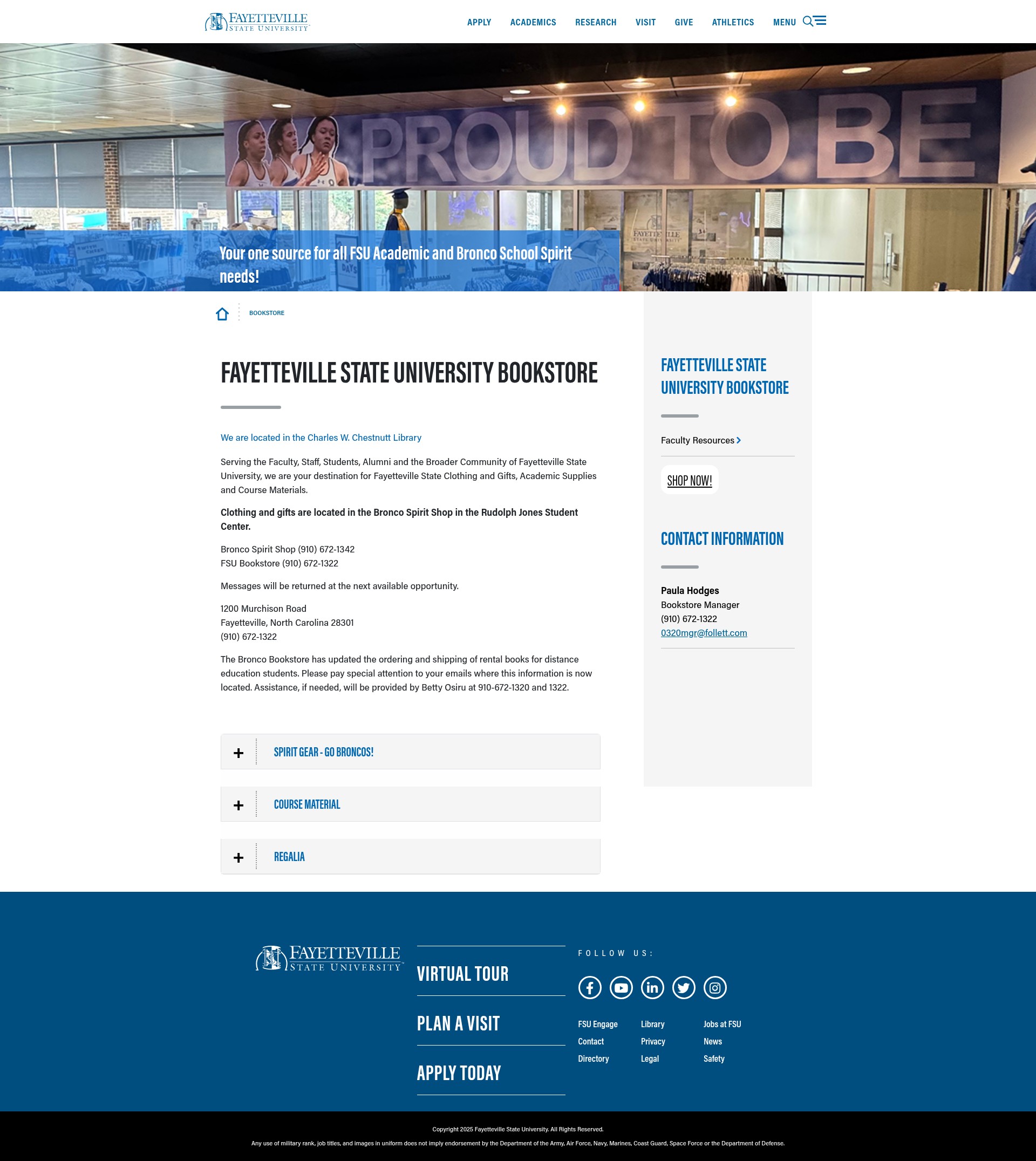 Screenshot of www.uncfsu.edu
