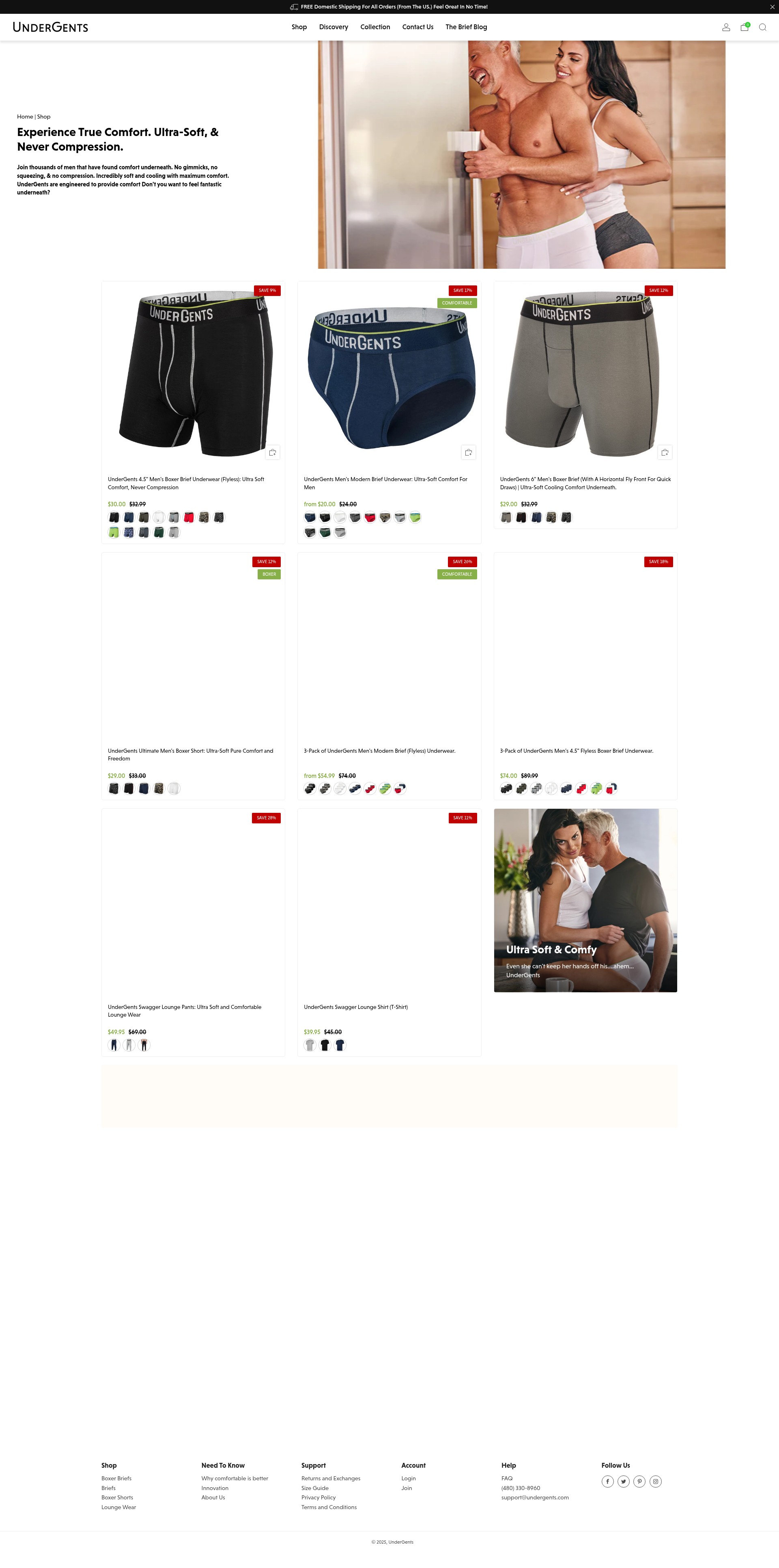 Screenshot of www.undergents.com