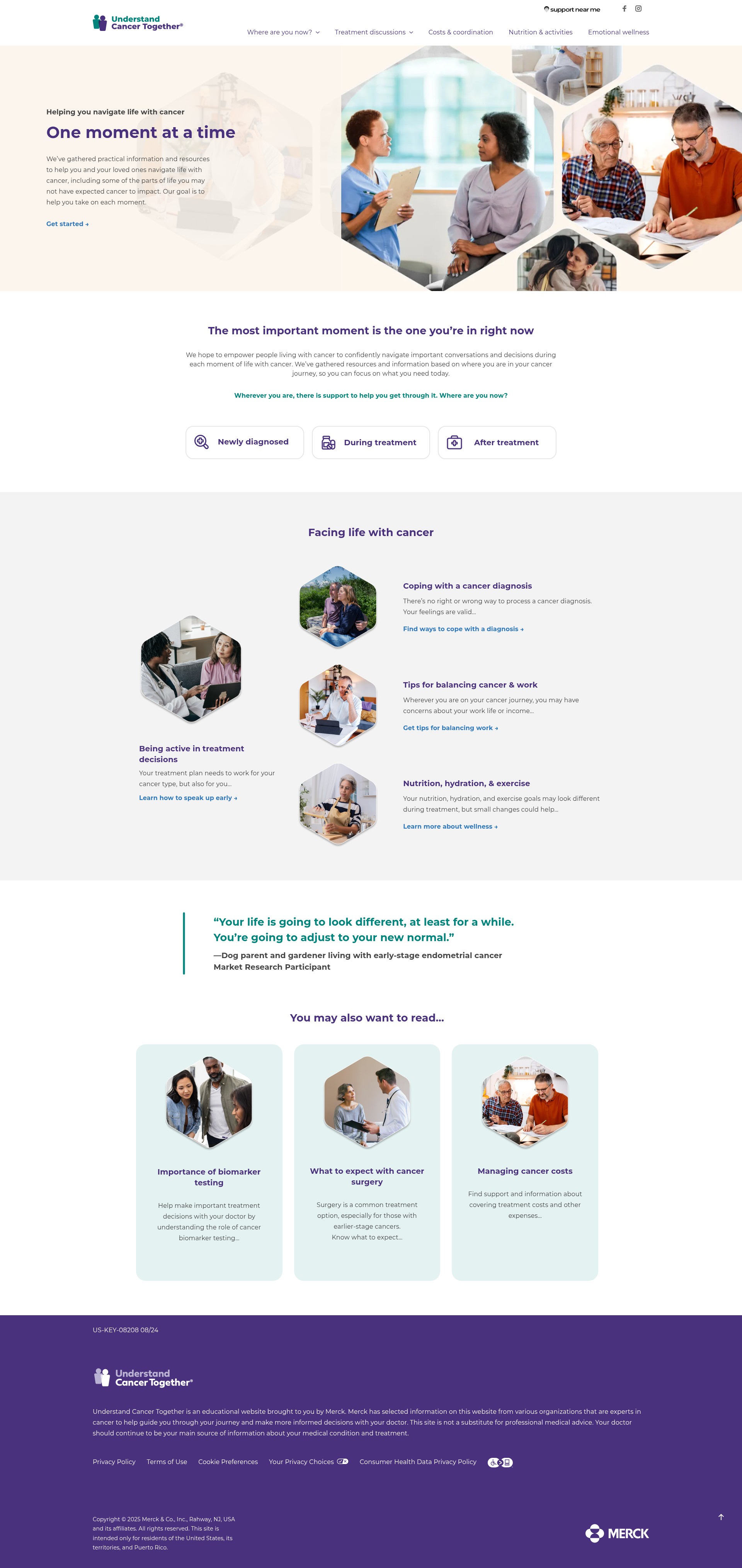 Screenshot of www.understandcancertogether.com