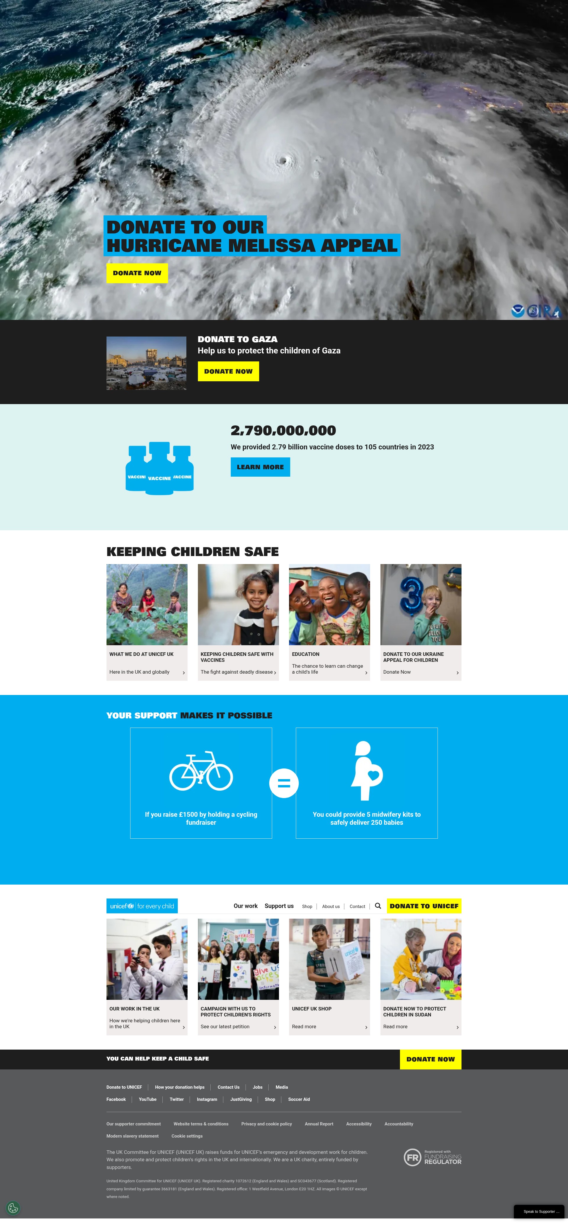 Screenshot of www.unicef.org.uk