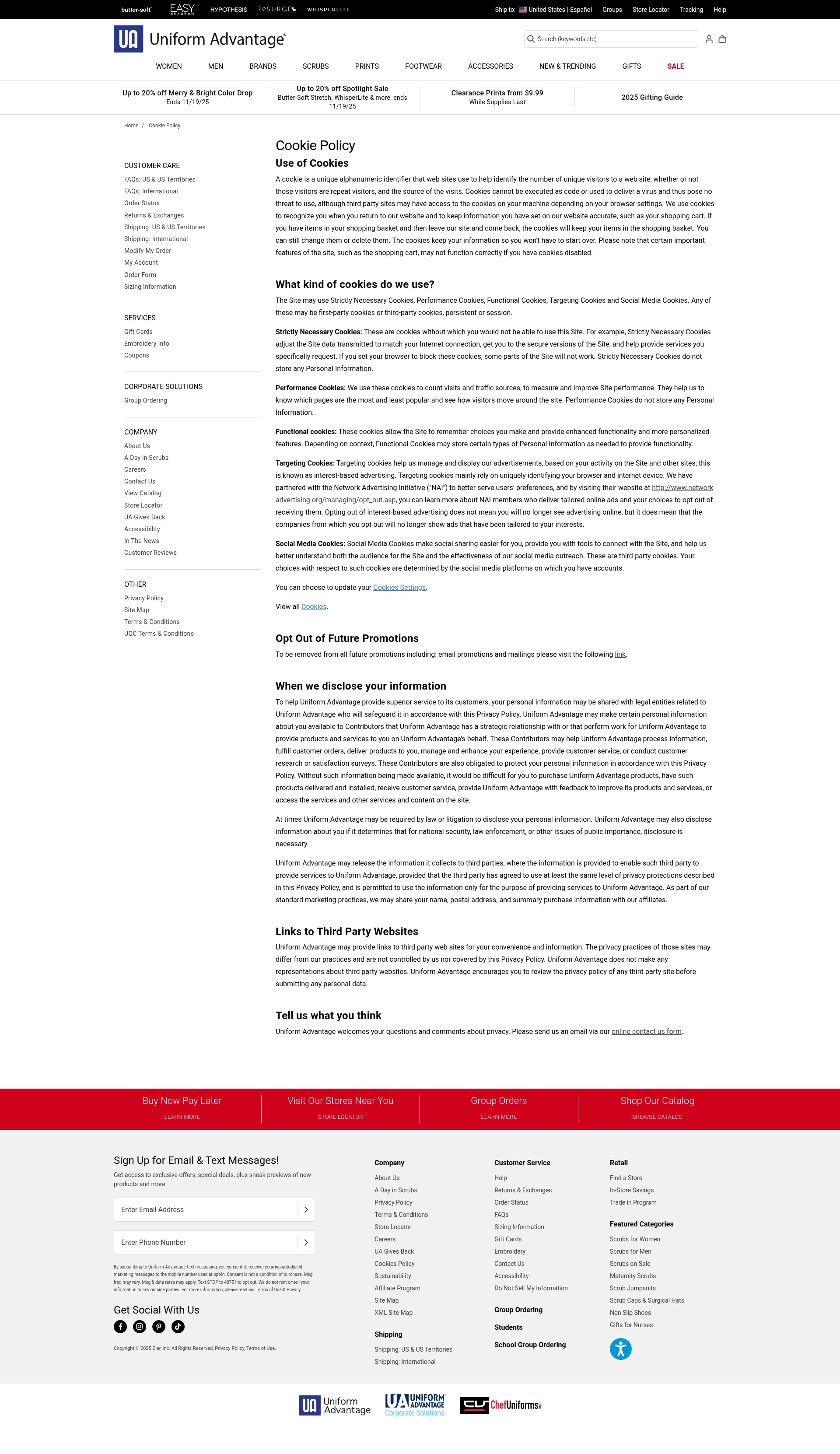 Screenshot of www.uniformadvantage.com