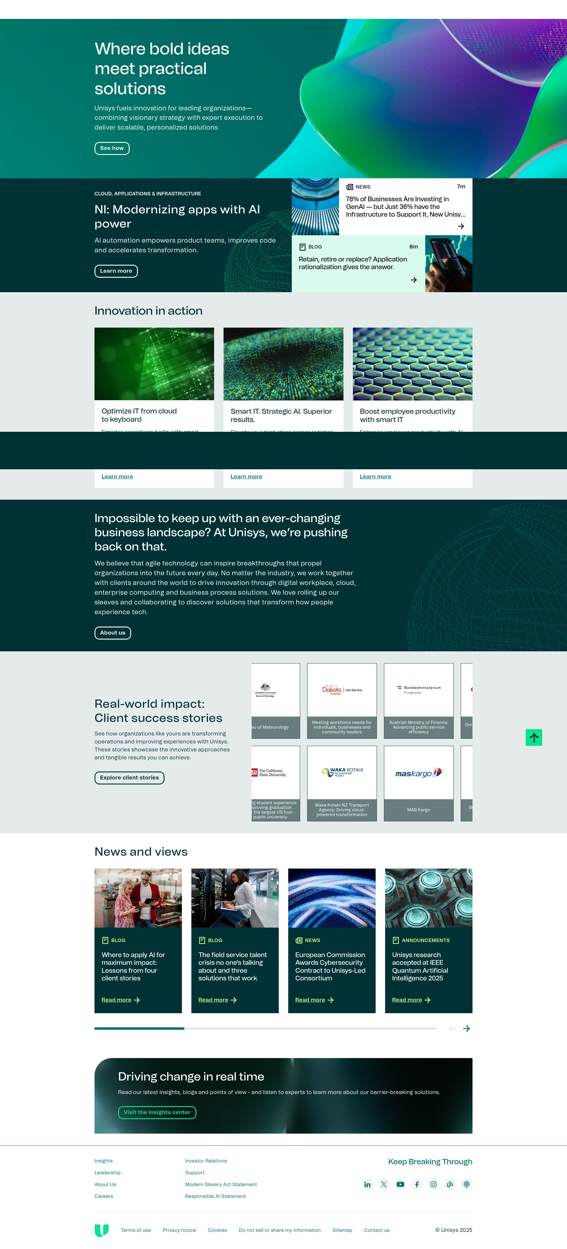 Screenshot of www.unisys.com