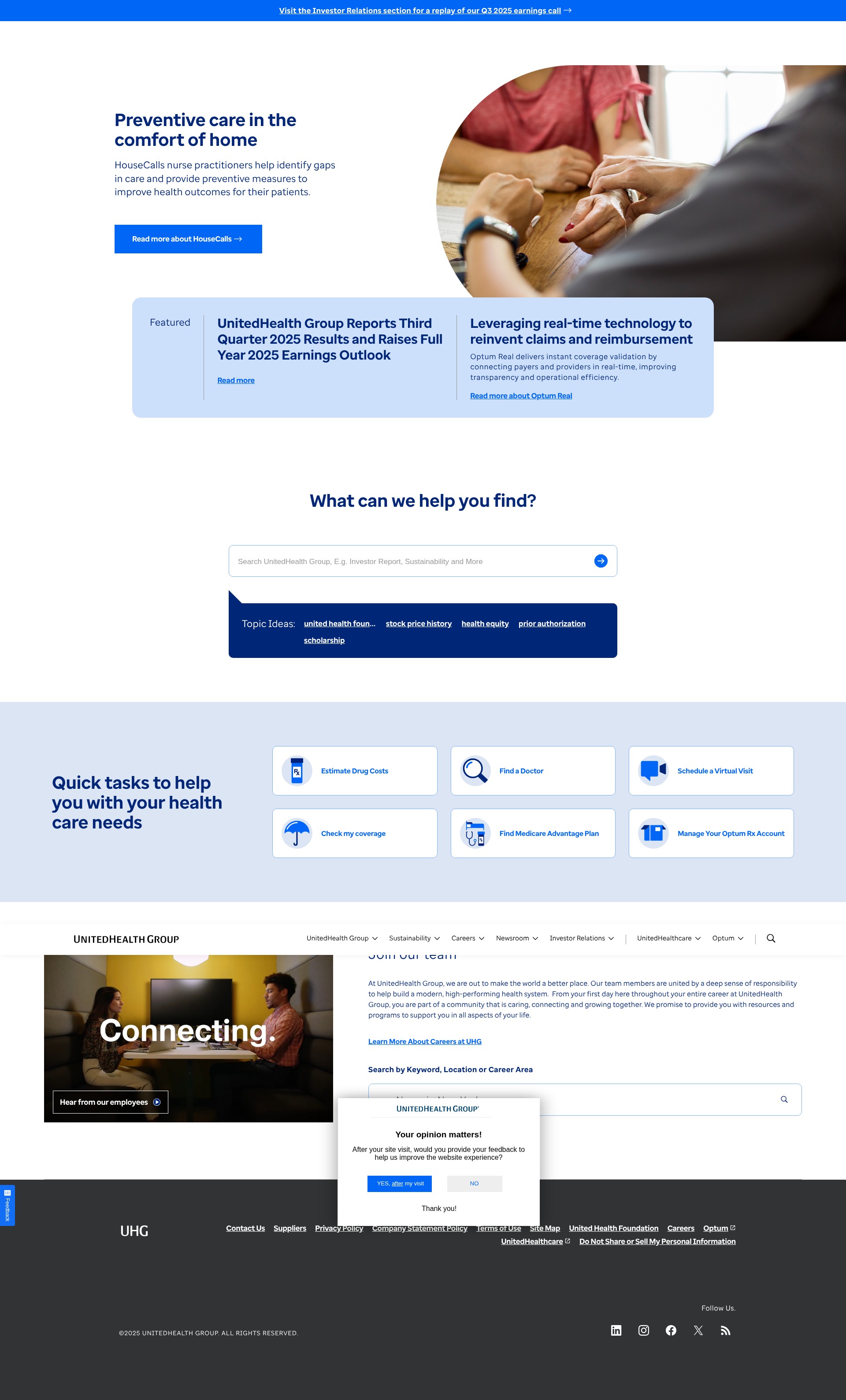 Screenshot of www.unitedhealthgroup.com