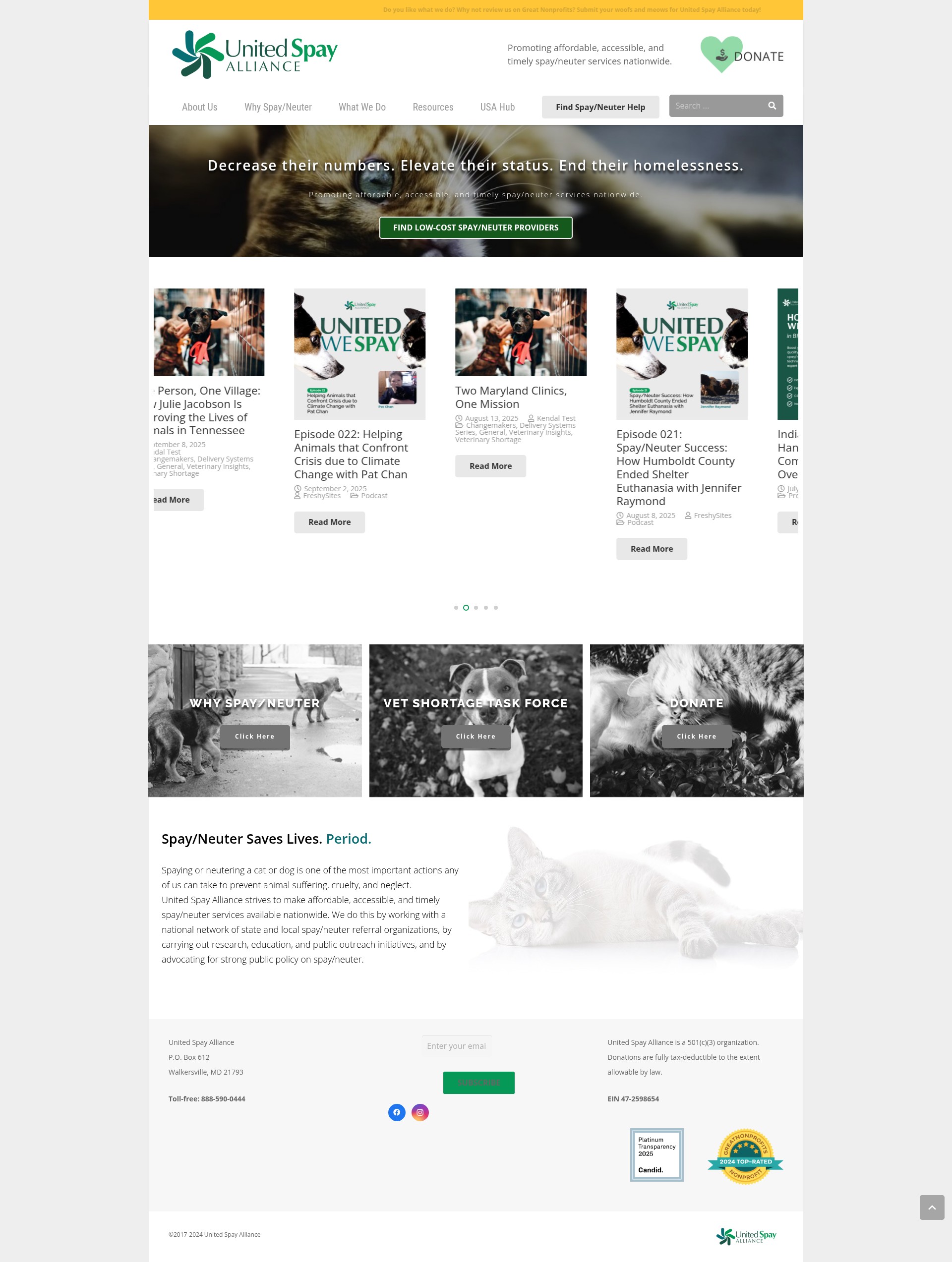 Screenshot of www.unitedspayalliance.org