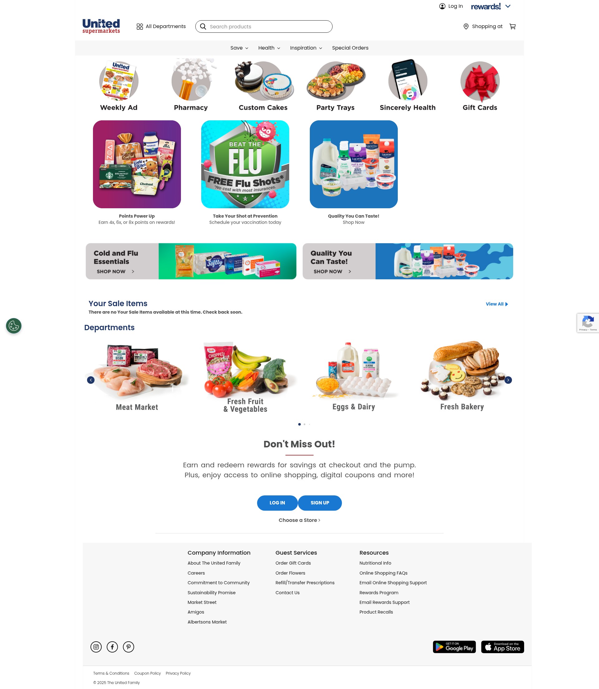 Screenshot of www.unitedsupermarkets.com