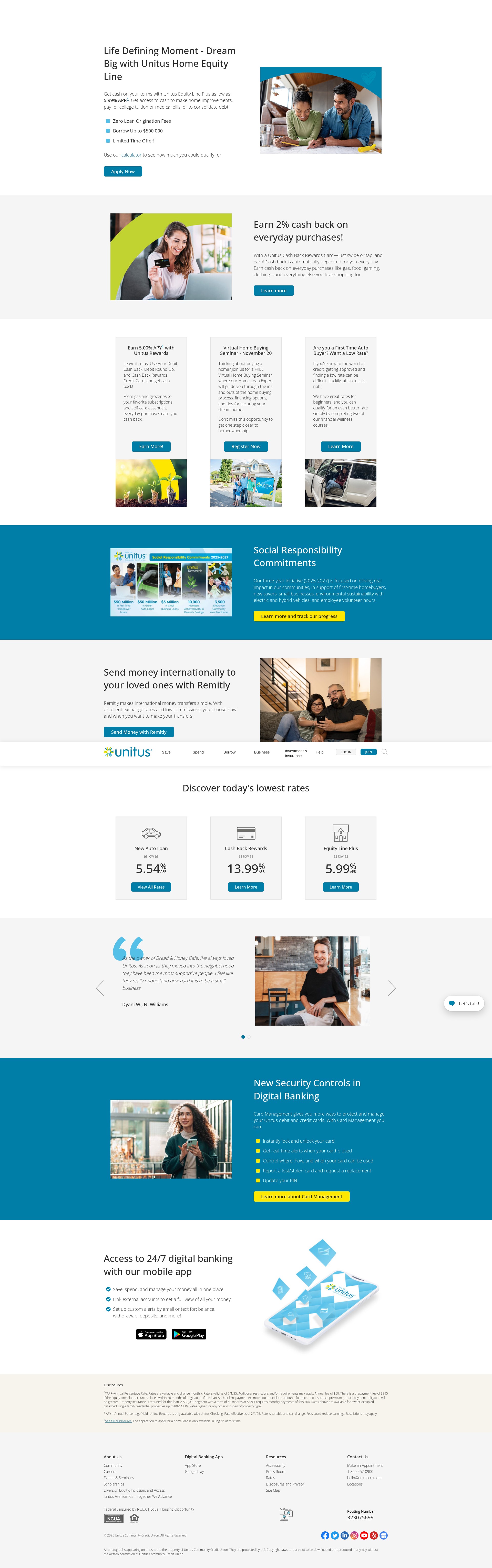 Screenshot of www.unitusccu.com