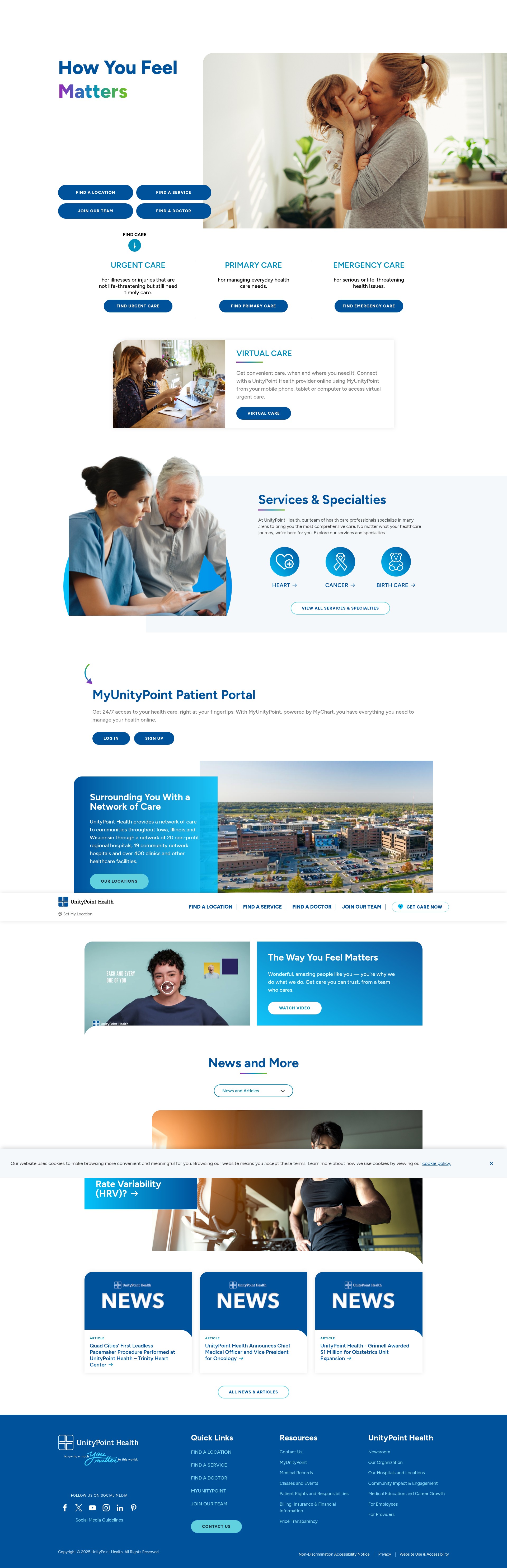 Screenshot of www.unitypoint.org