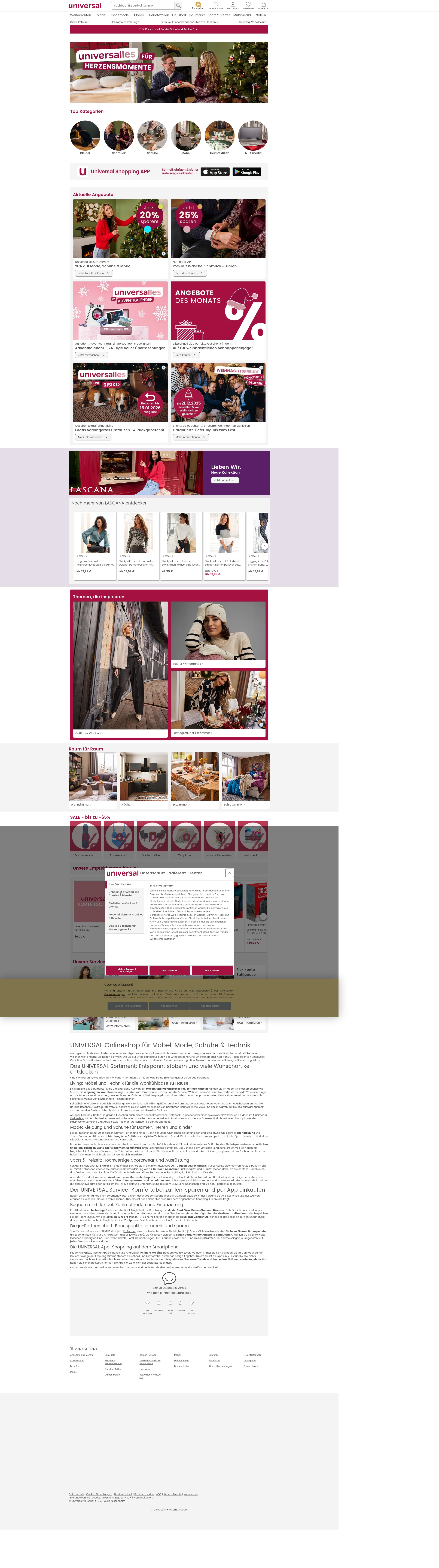 Screenshot of www.universal.at