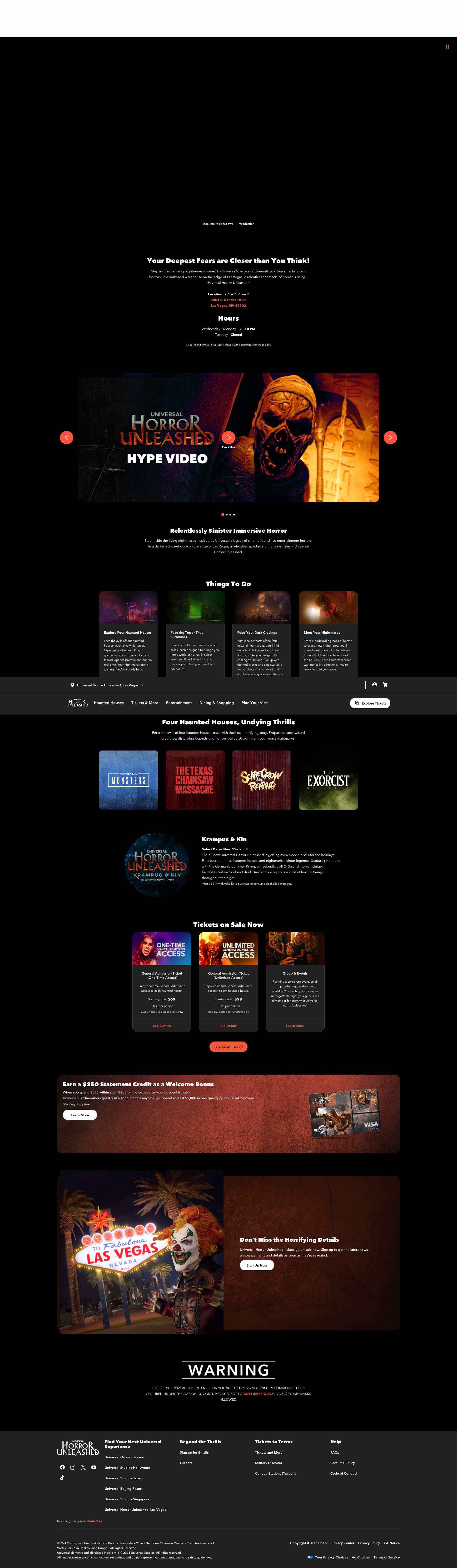 Screenshot of www.universalhorrorunleashed.com