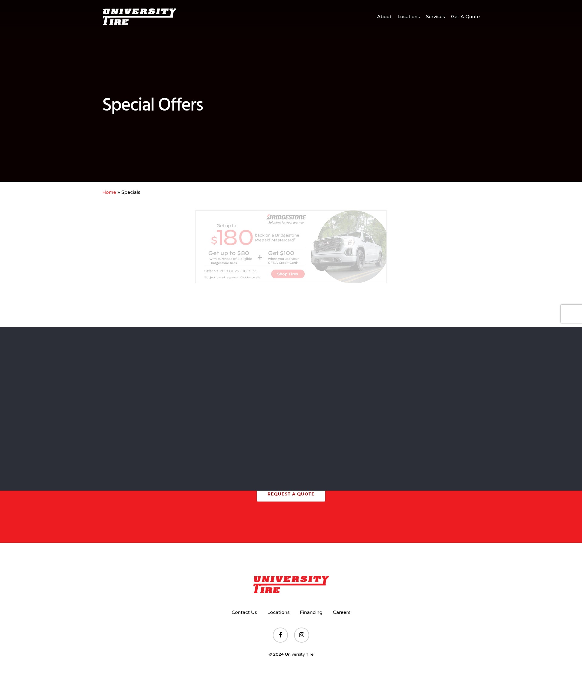 Screenshot of www.university-tire.com