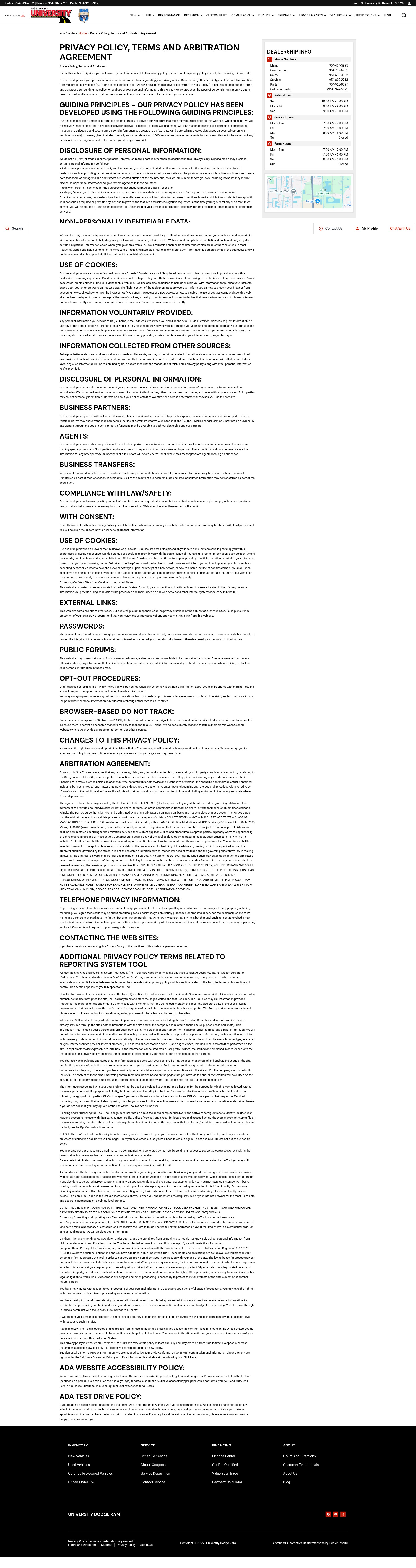 Screenshot of www.universitydodge.com