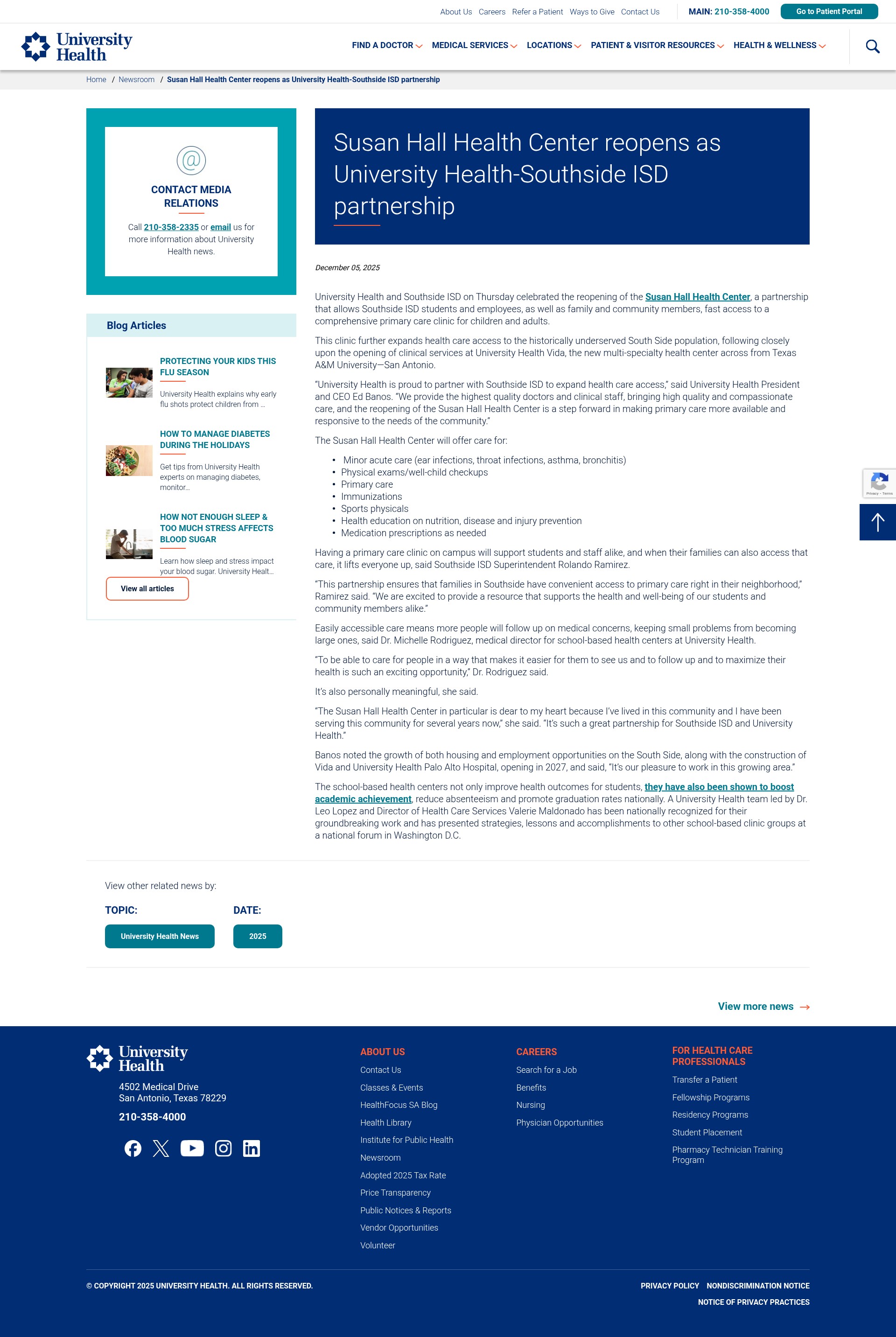 Screenshot of www.universityhealth.com