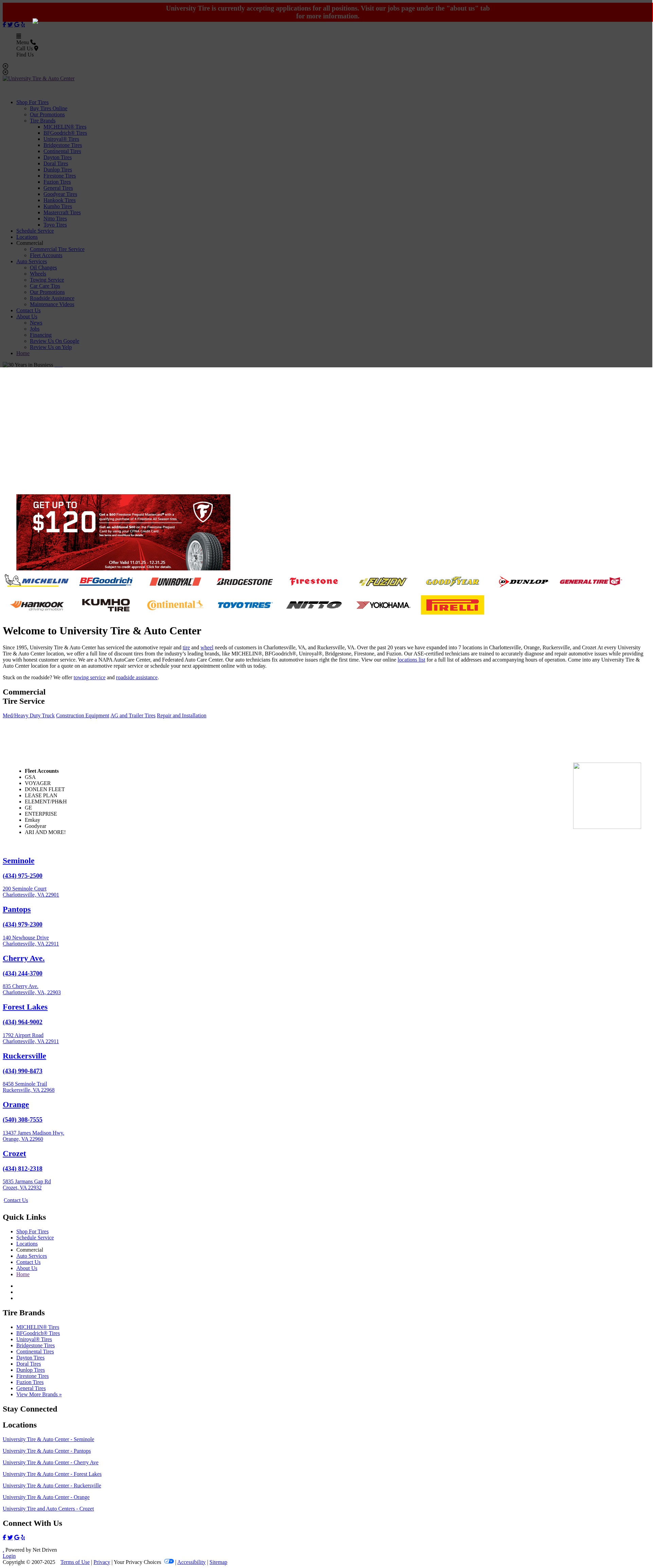 Screenshot of www.universitytireandauto.com