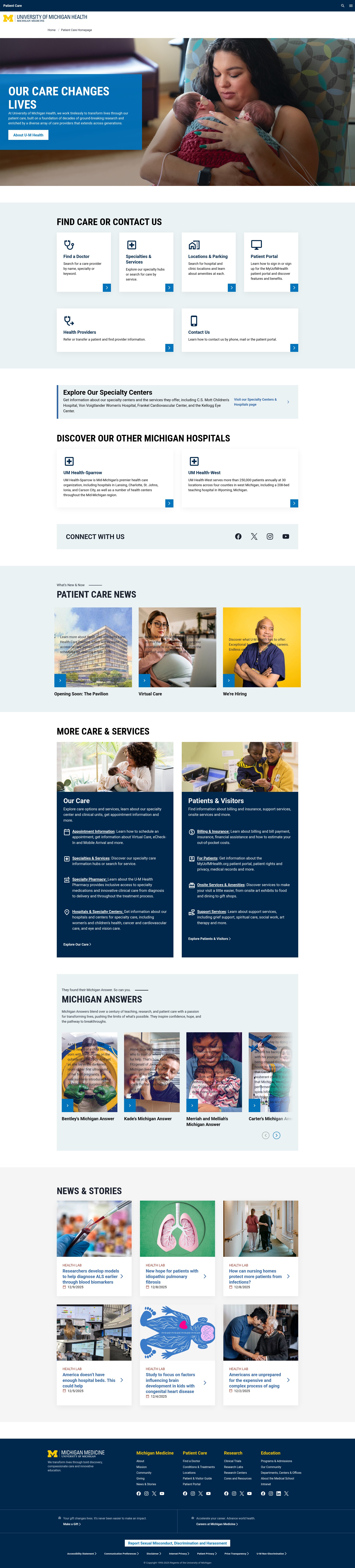 Screenshot of www.uofmhealth.org