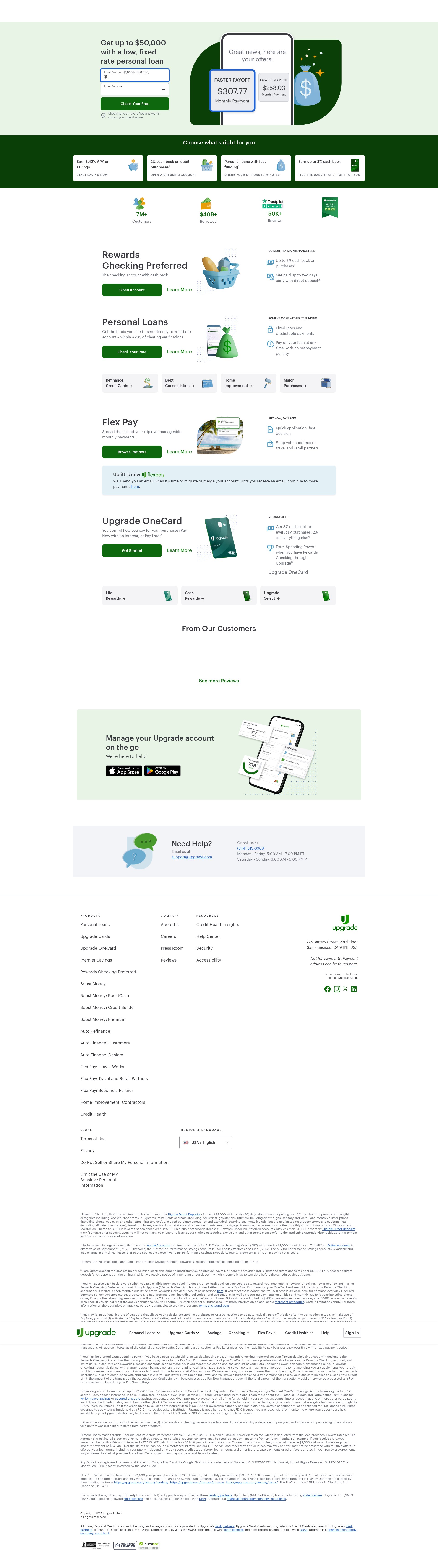 Screenshot of www.upgrade.com