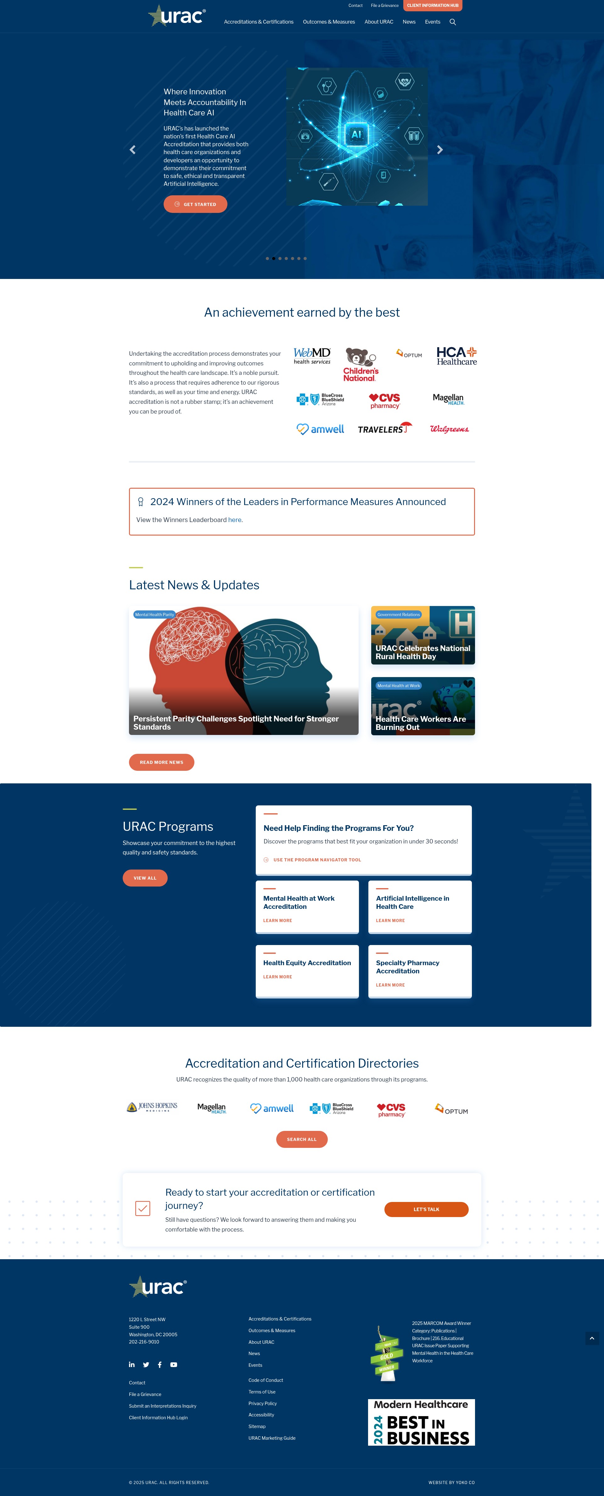Screenshot of www.urac.org