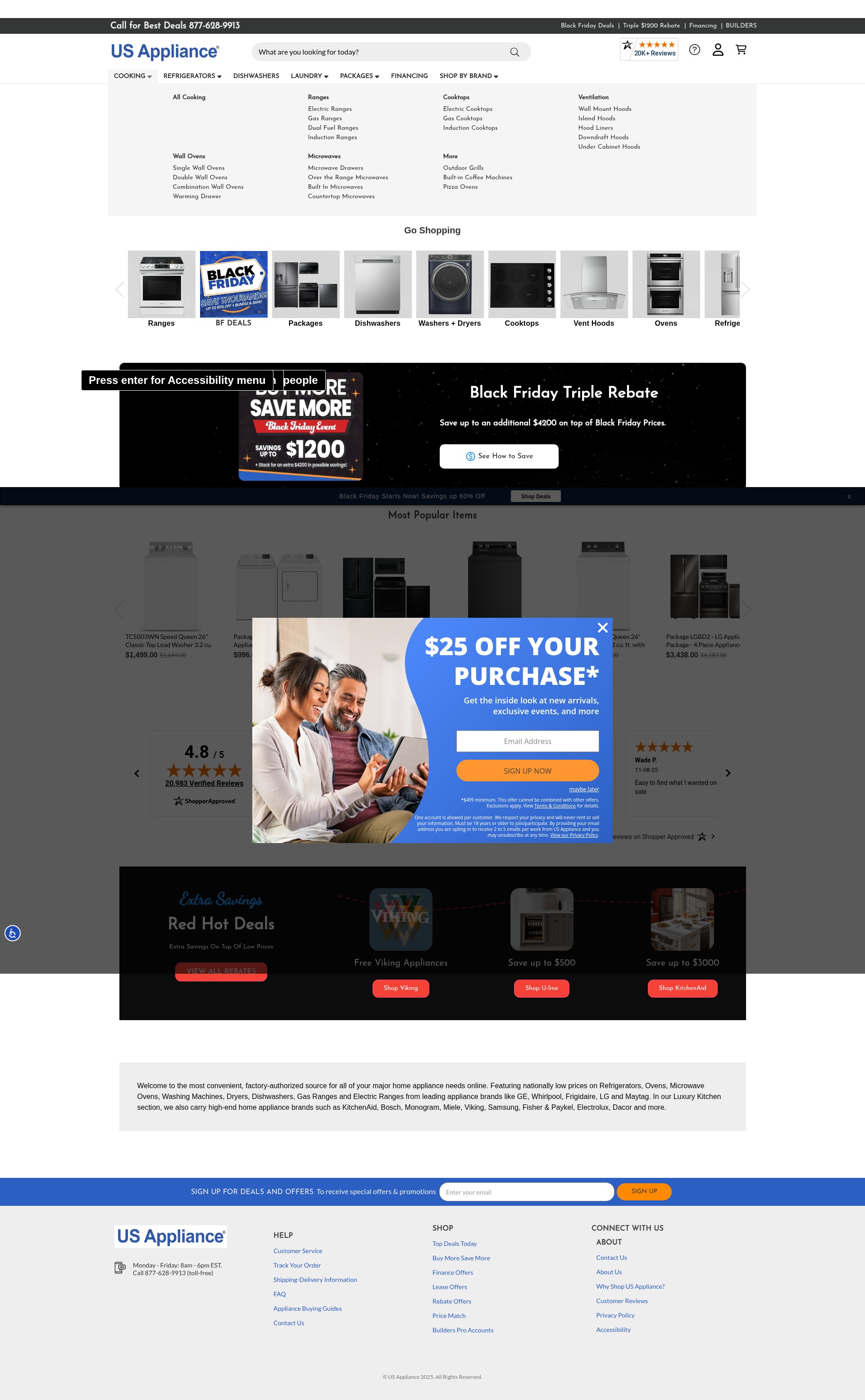 Screenshot of www.us-appliance.com