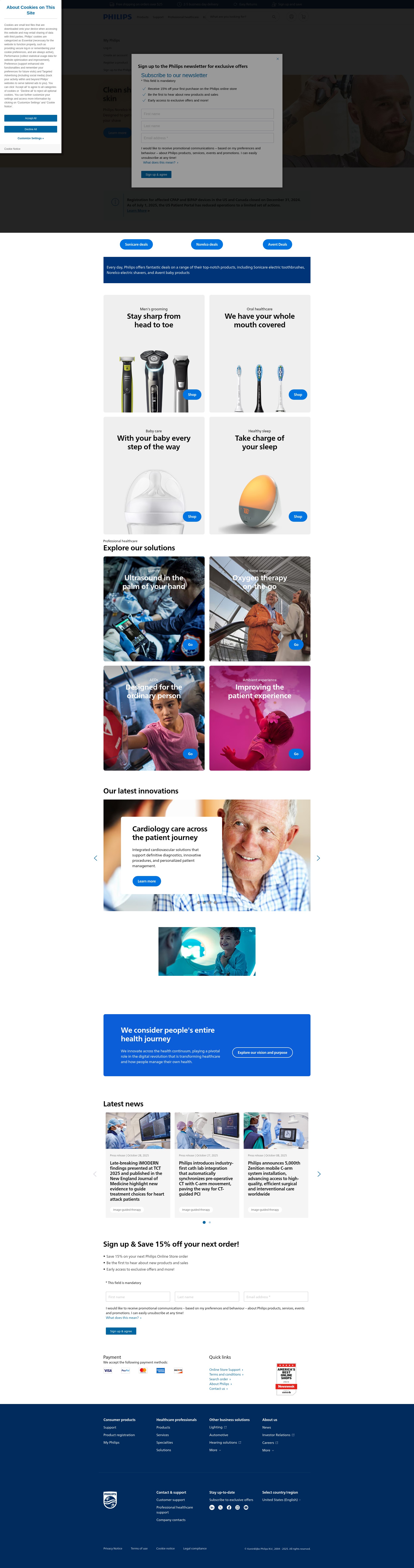 Screenshot of www.usa.philips.com