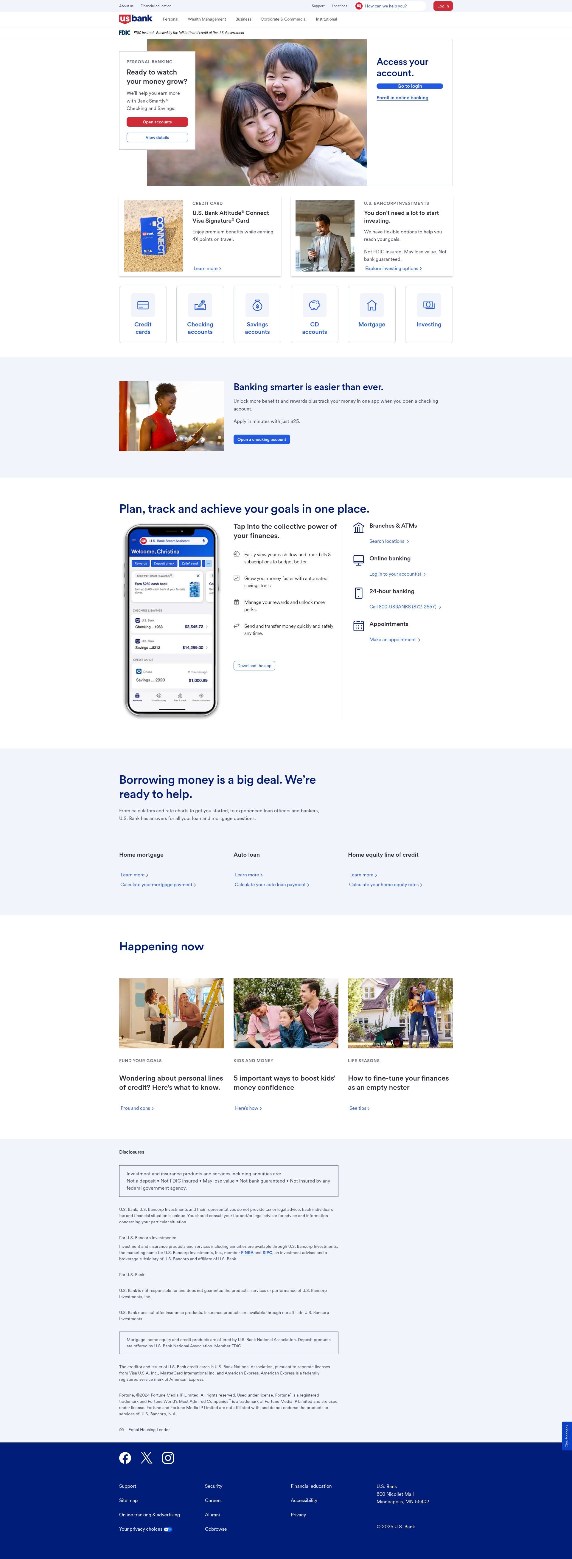 Screenshot of www.usbank.com