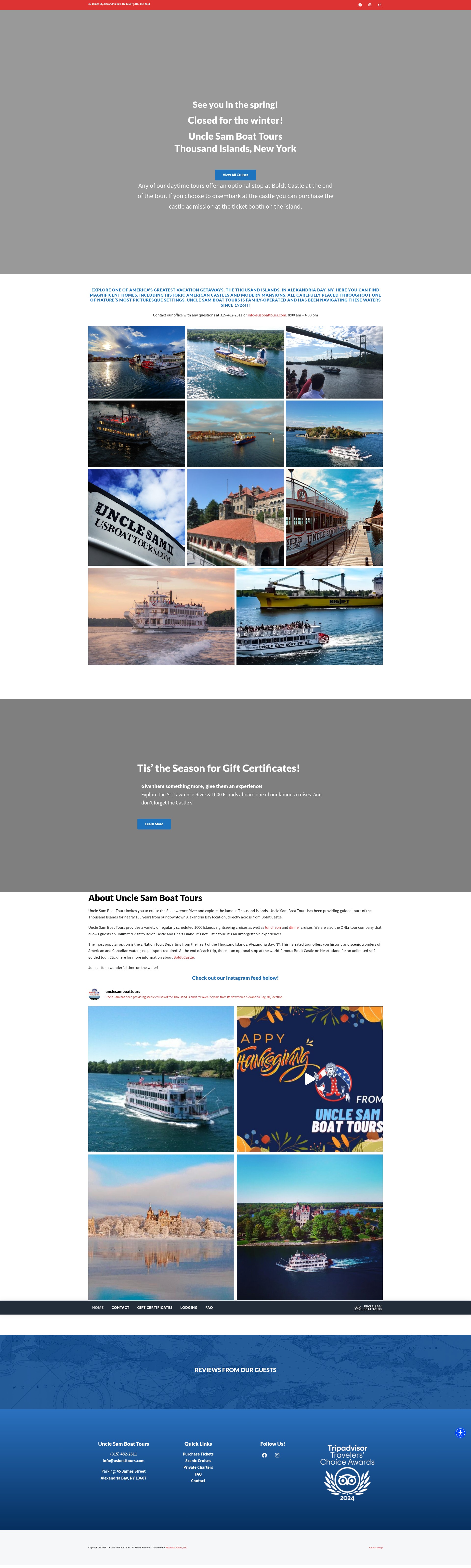 Screenshot of www.usboattours.com