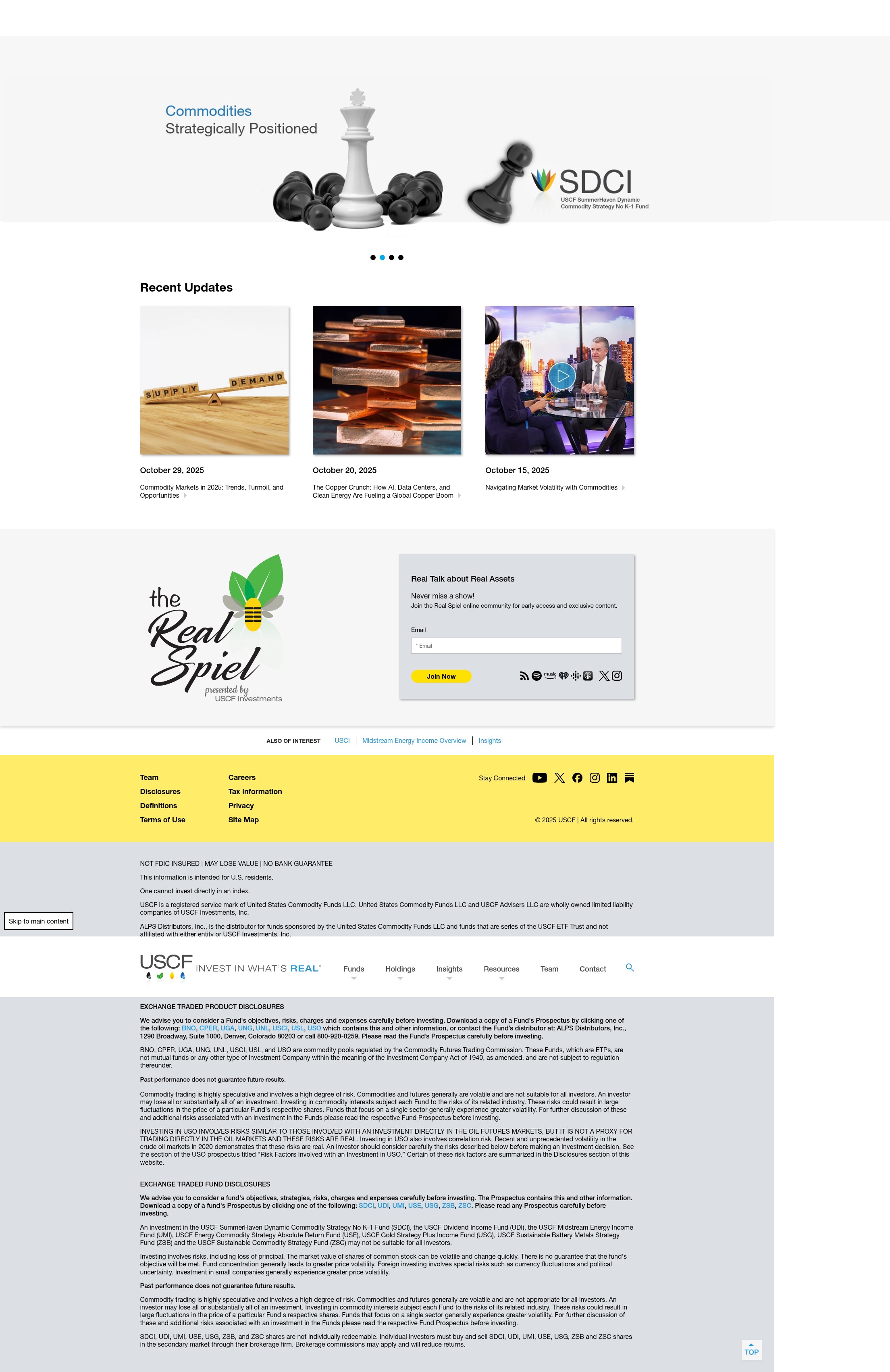 Screenshot of www.uscfinvestments.com